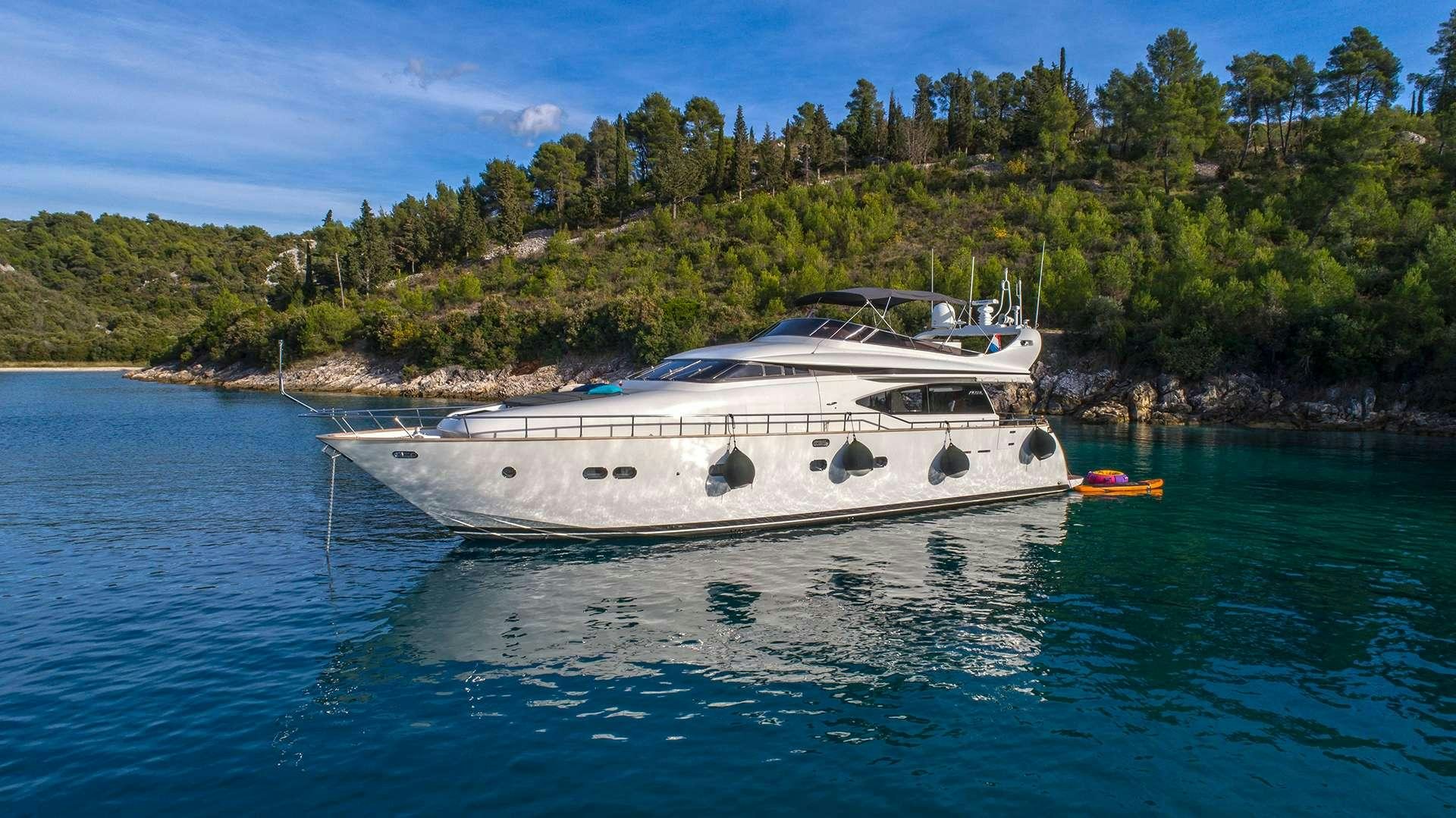 a boat in the water aboard JANTAR Yacht for Charter