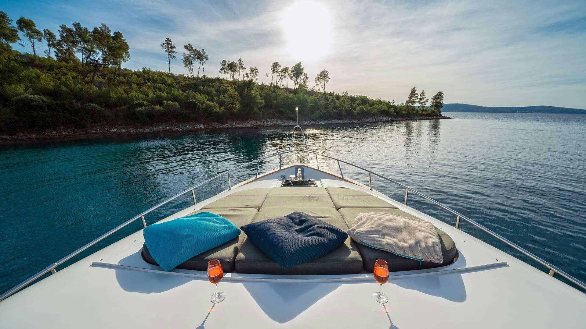 a boat on the water aboard JANTAR Yacht for Charter