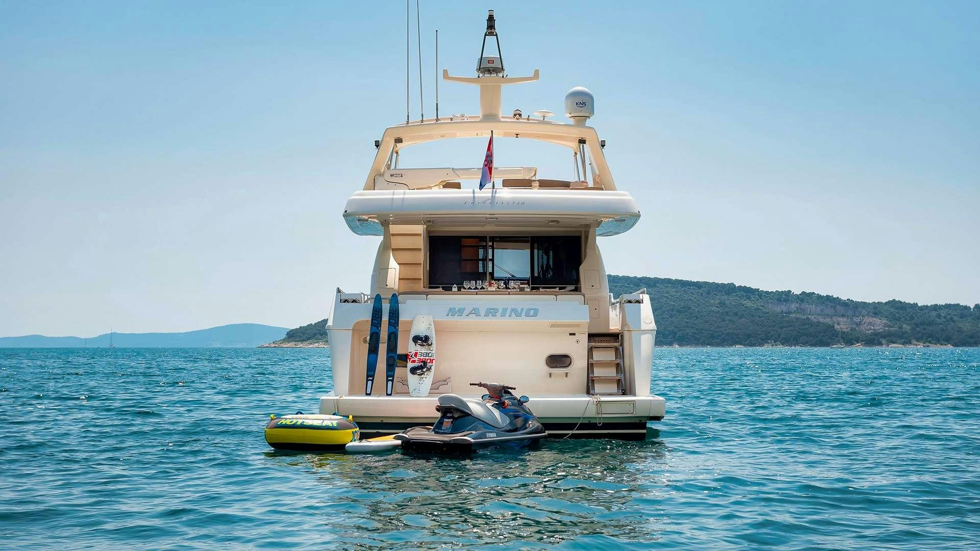 a boat in the water aboard M/Y MARINO Yacht for Charter