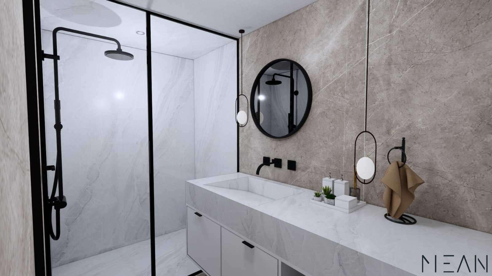 a bathroom with a shower and sink aboard NORTH WIND Yacht for Charter