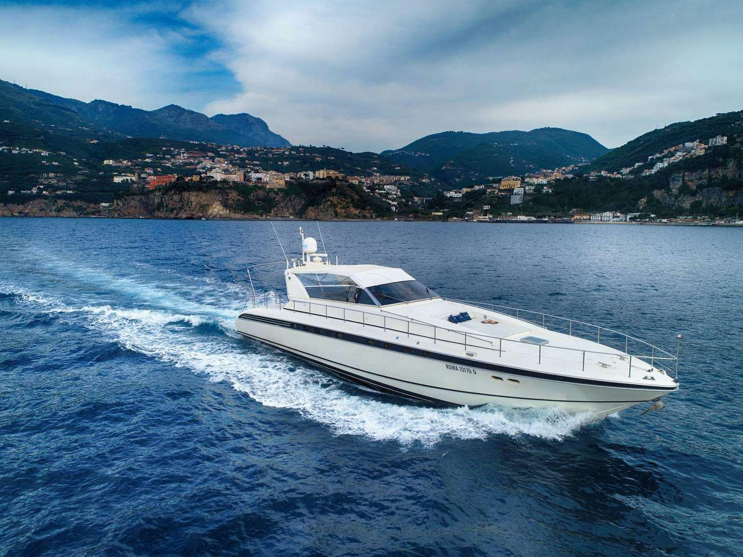 a white yacht on the water aboard CIKILA Yacht for Charter