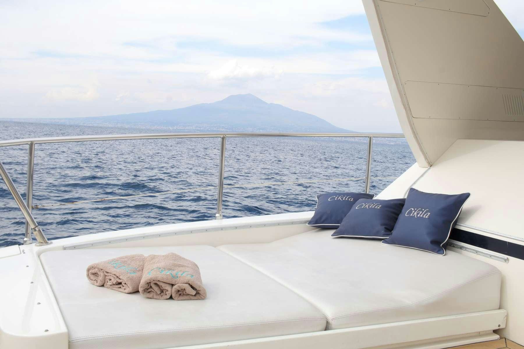 a bed on a boat aboard CIKILA Yacht for Charter