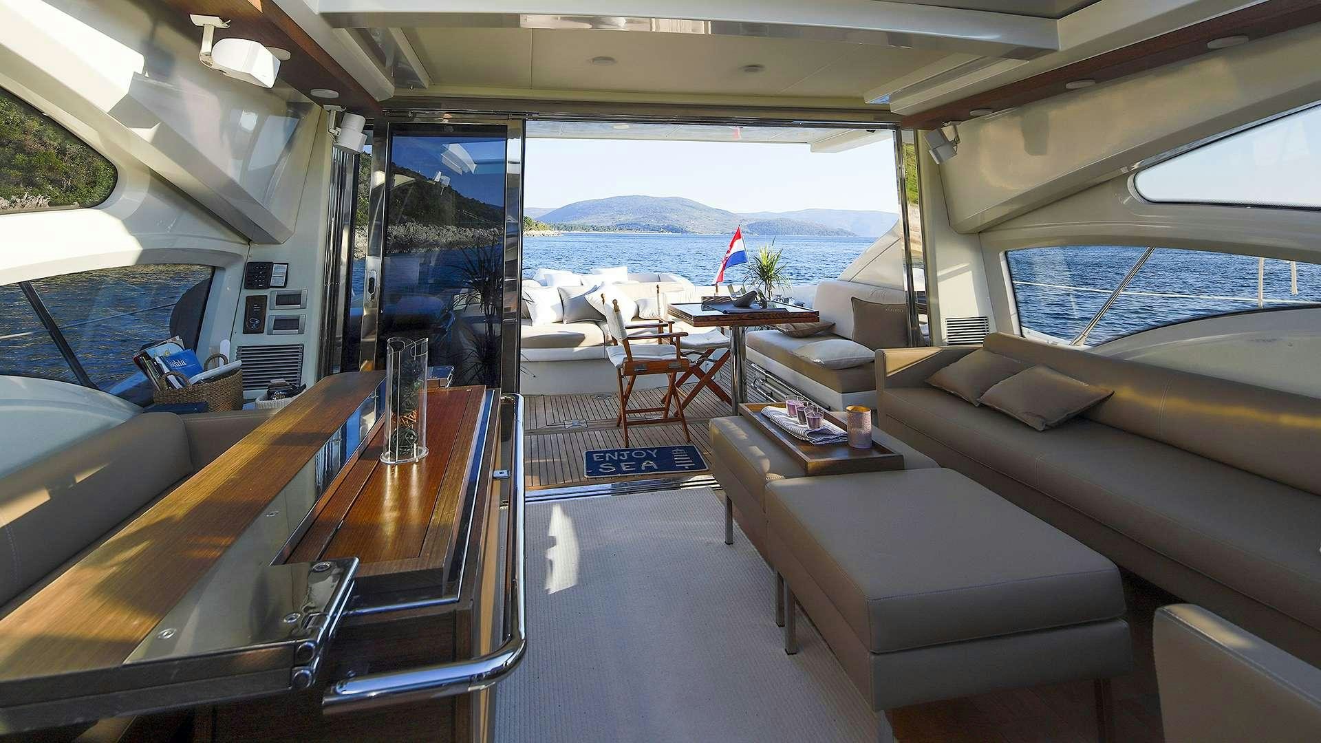 inside of a train aboard M/Y MAORO Yacht for Charter