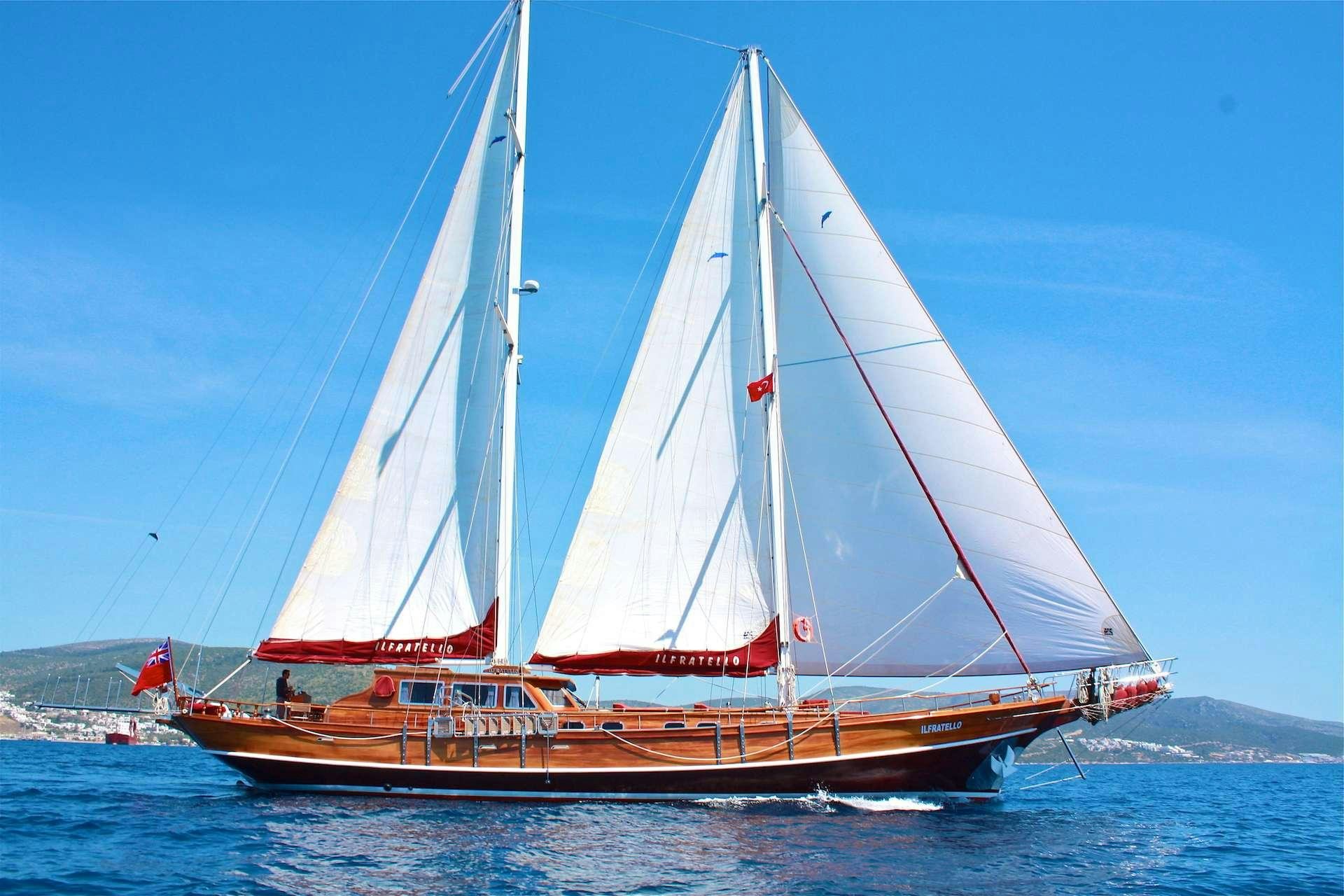 a sailboat on the water aboard IL FRATELLO Yacht for Charter