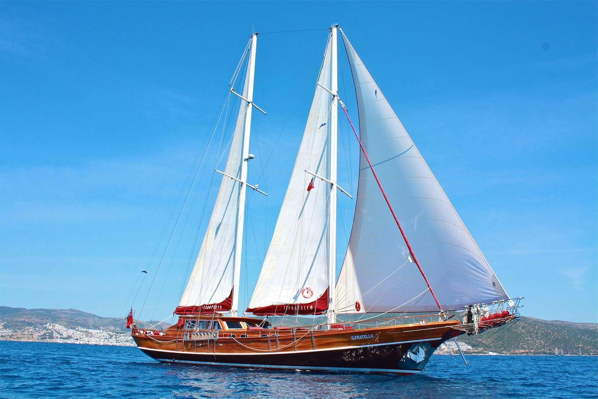 a sailboat on the water aboard IL FRATELLO Yacht for Charter