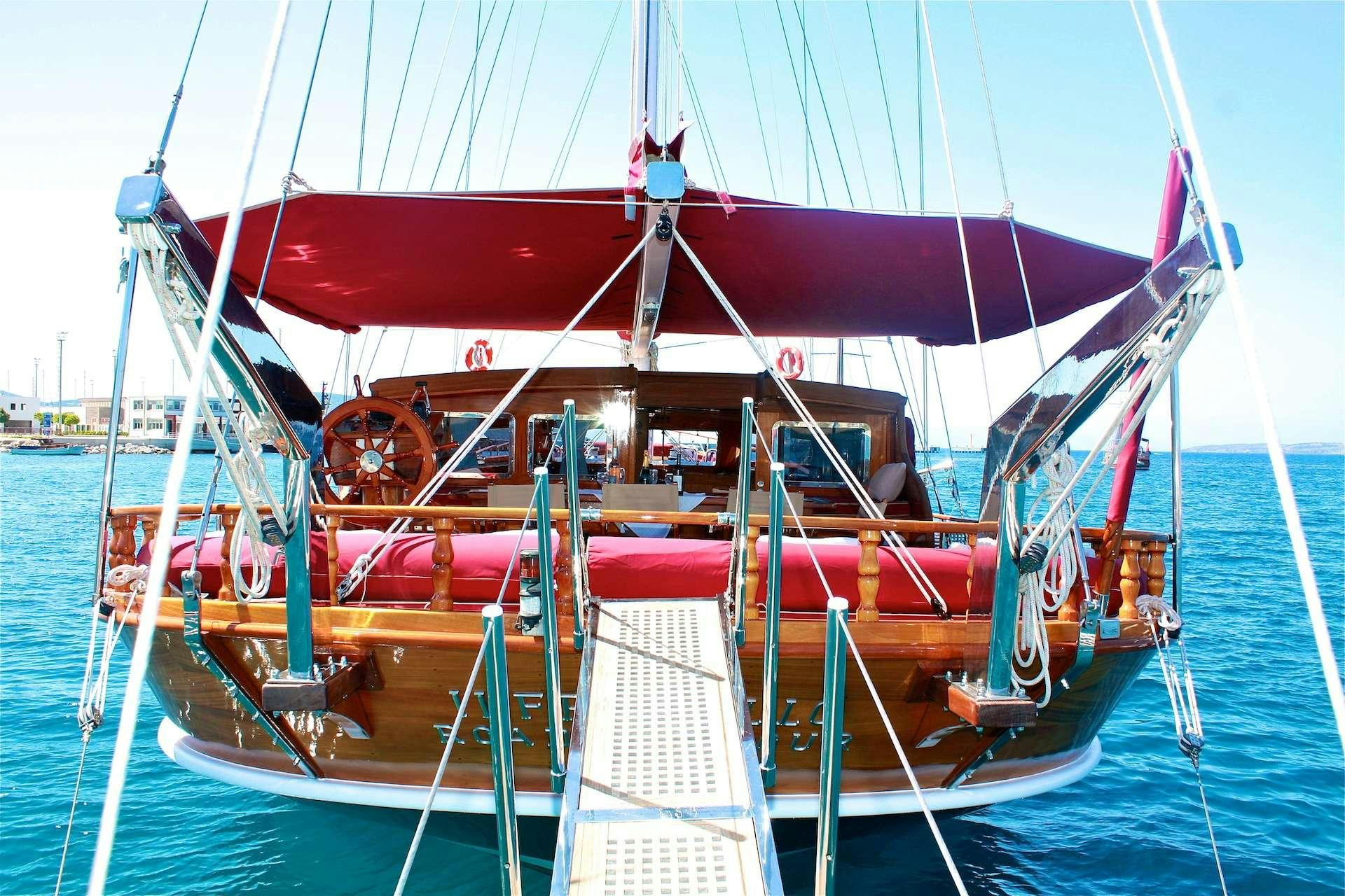 a boat on the water aboard IL FRATELLO Yacht for Charter