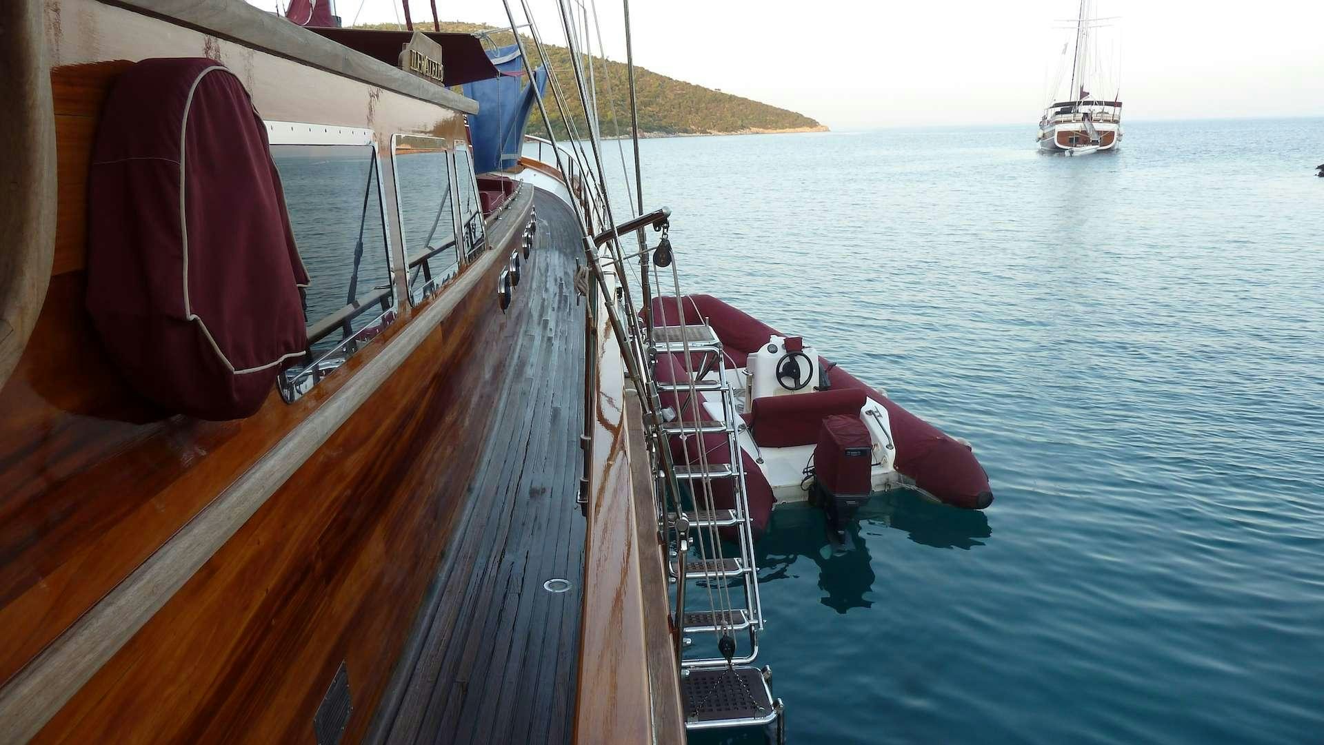 a boat on the water aboard IL FRATELLO Yacht for Charter