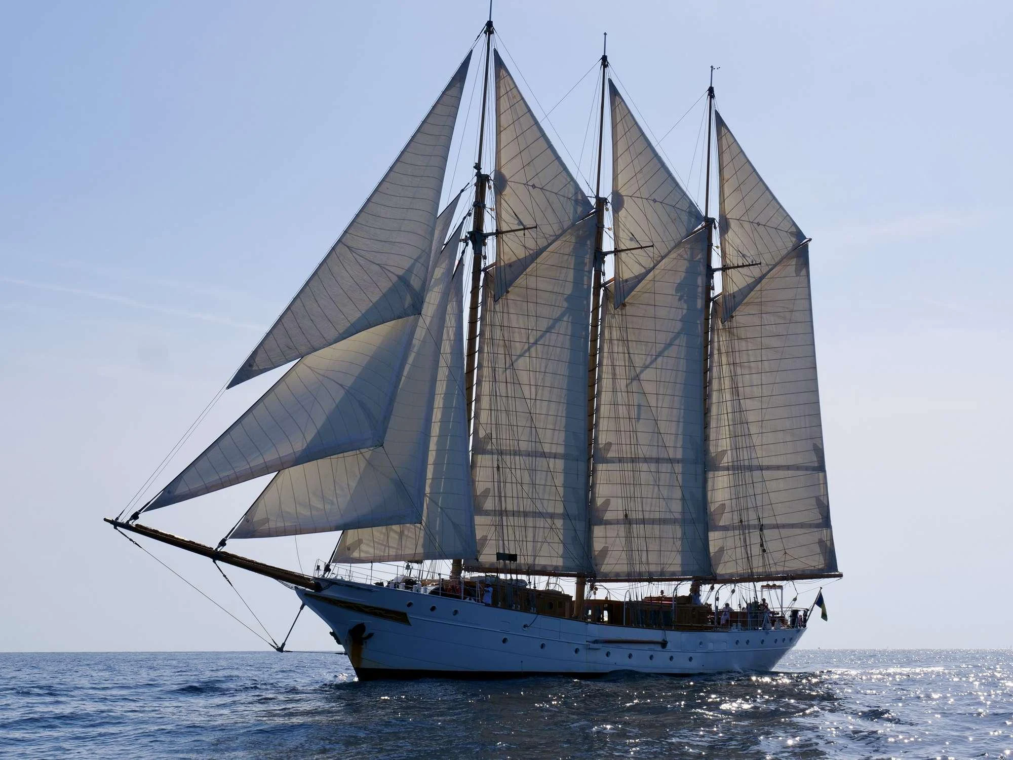a sailboat on the water aboard TRINAKRIA Yacht for Charter