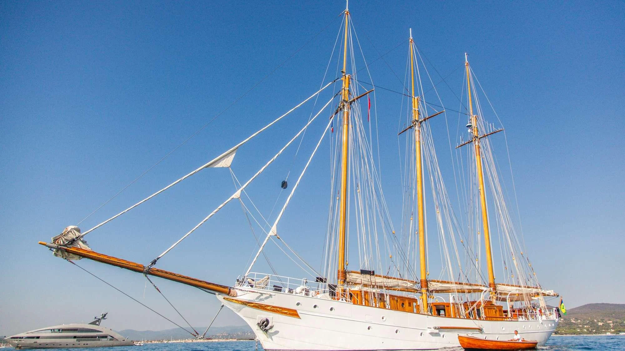 a sailboat on the water aboard TRINAKRIA Yacht for Charter