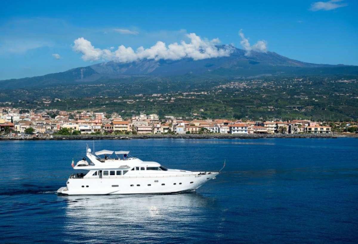 a boat on the water aboard CLAUDIA AMBER Yacht for Charter