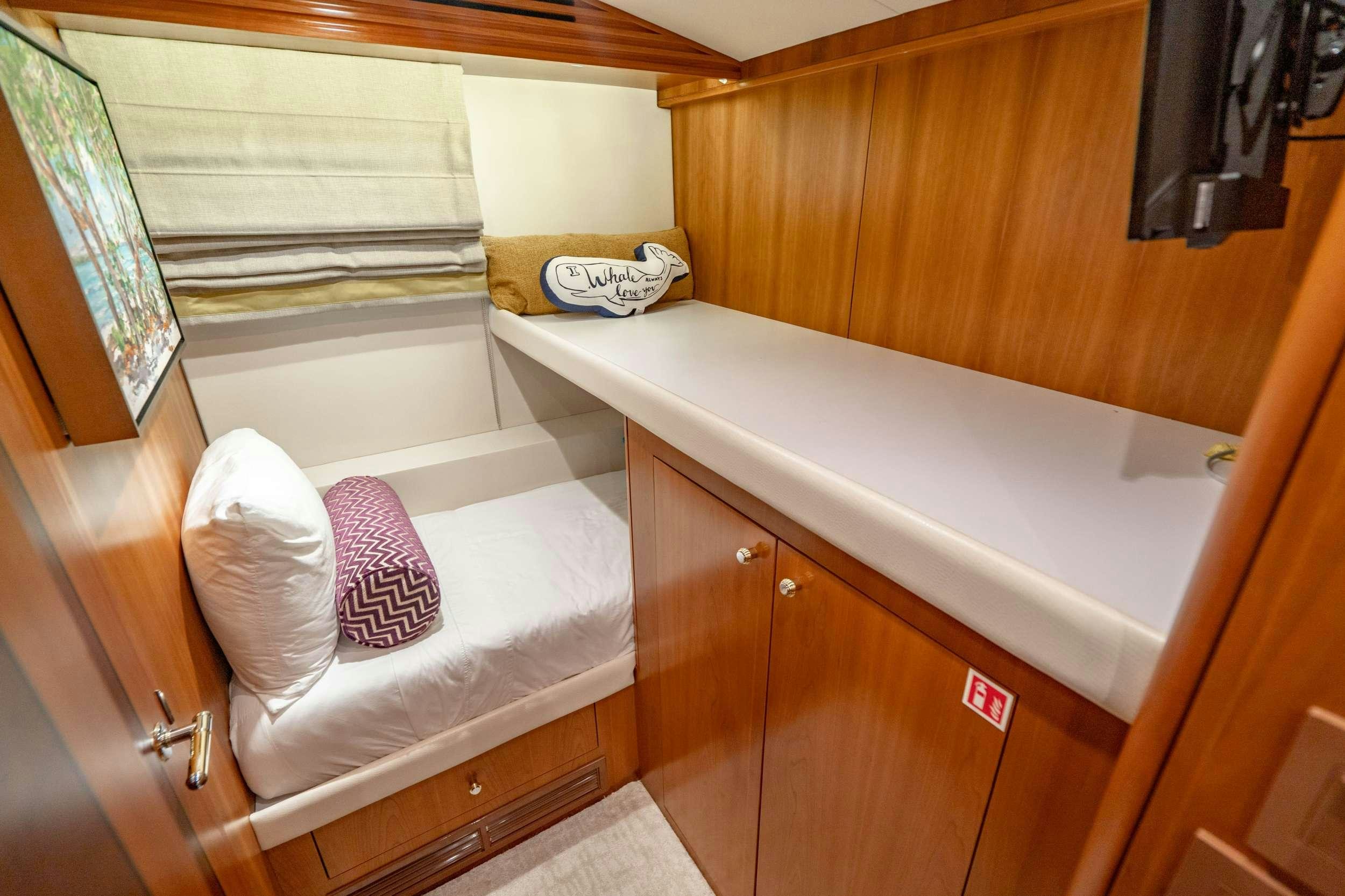 a bathtub with a towel on it aboard INEVITABLE Yacht for Charter