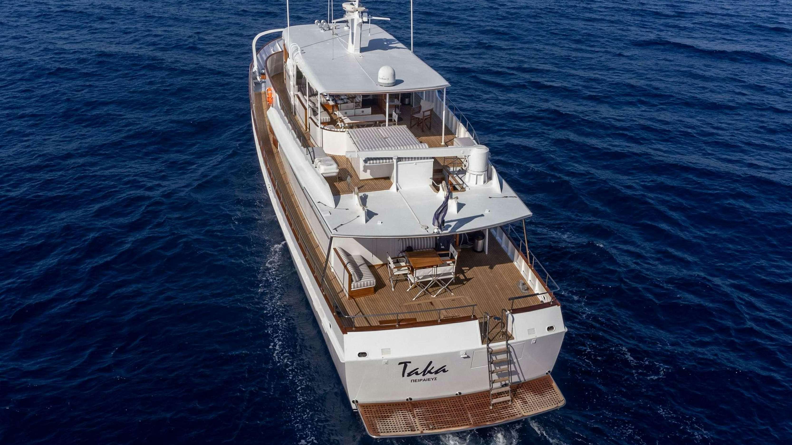 a ship in the water aboard TAKA Yacht for Charter