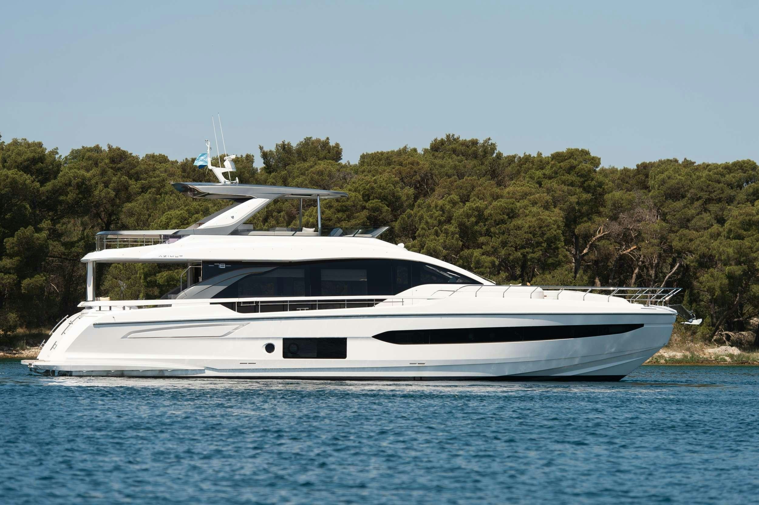a white yacht in the water aboard PREWI Yacht for Charter