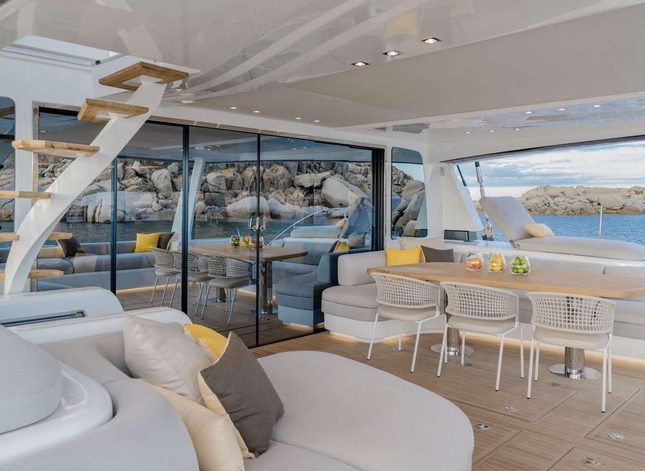 inside of a boat aboard AEOLUS 77 Yacht for Charter
