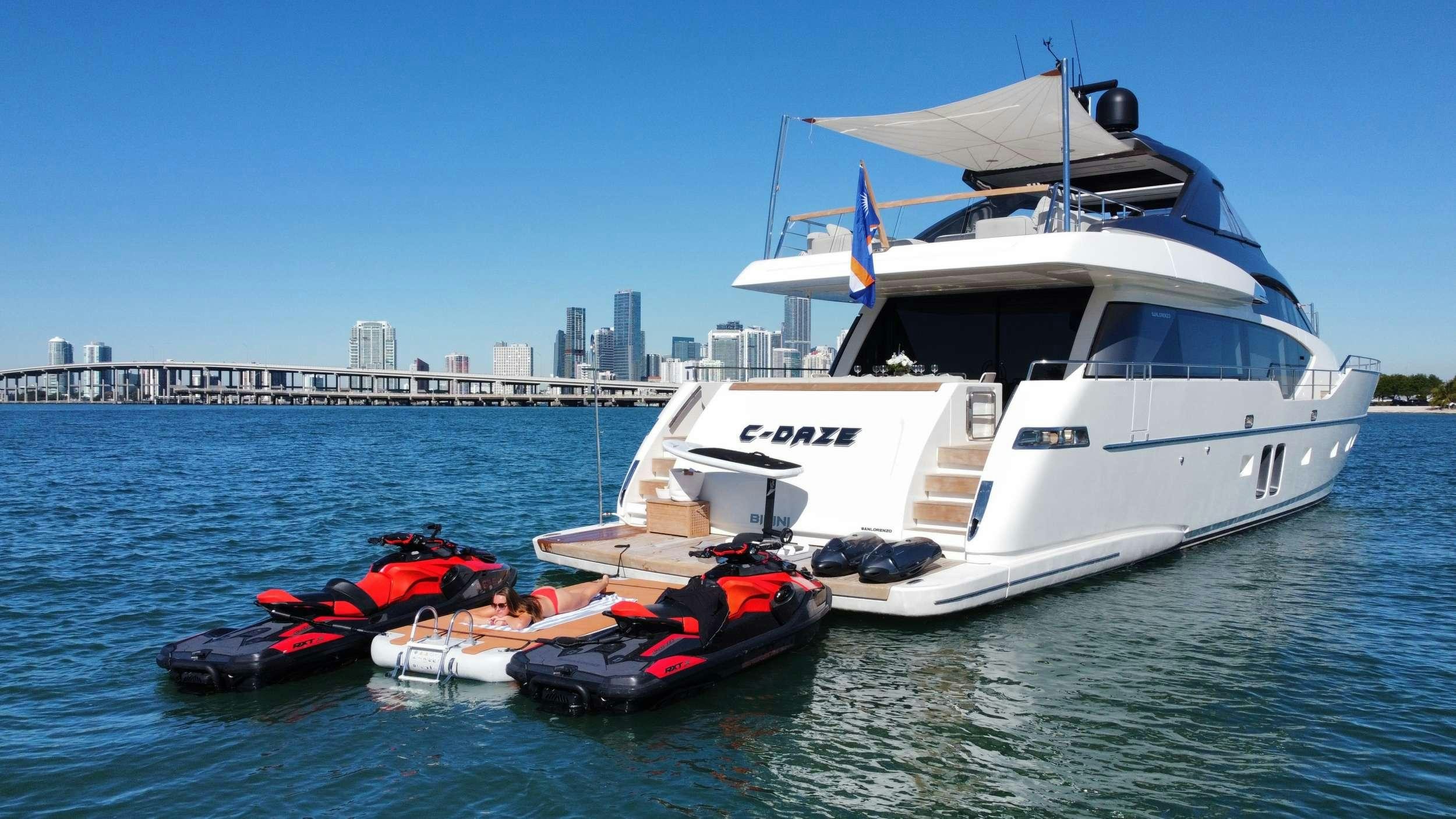 a boat on the water aboard C-DAZE Yacht for Charter