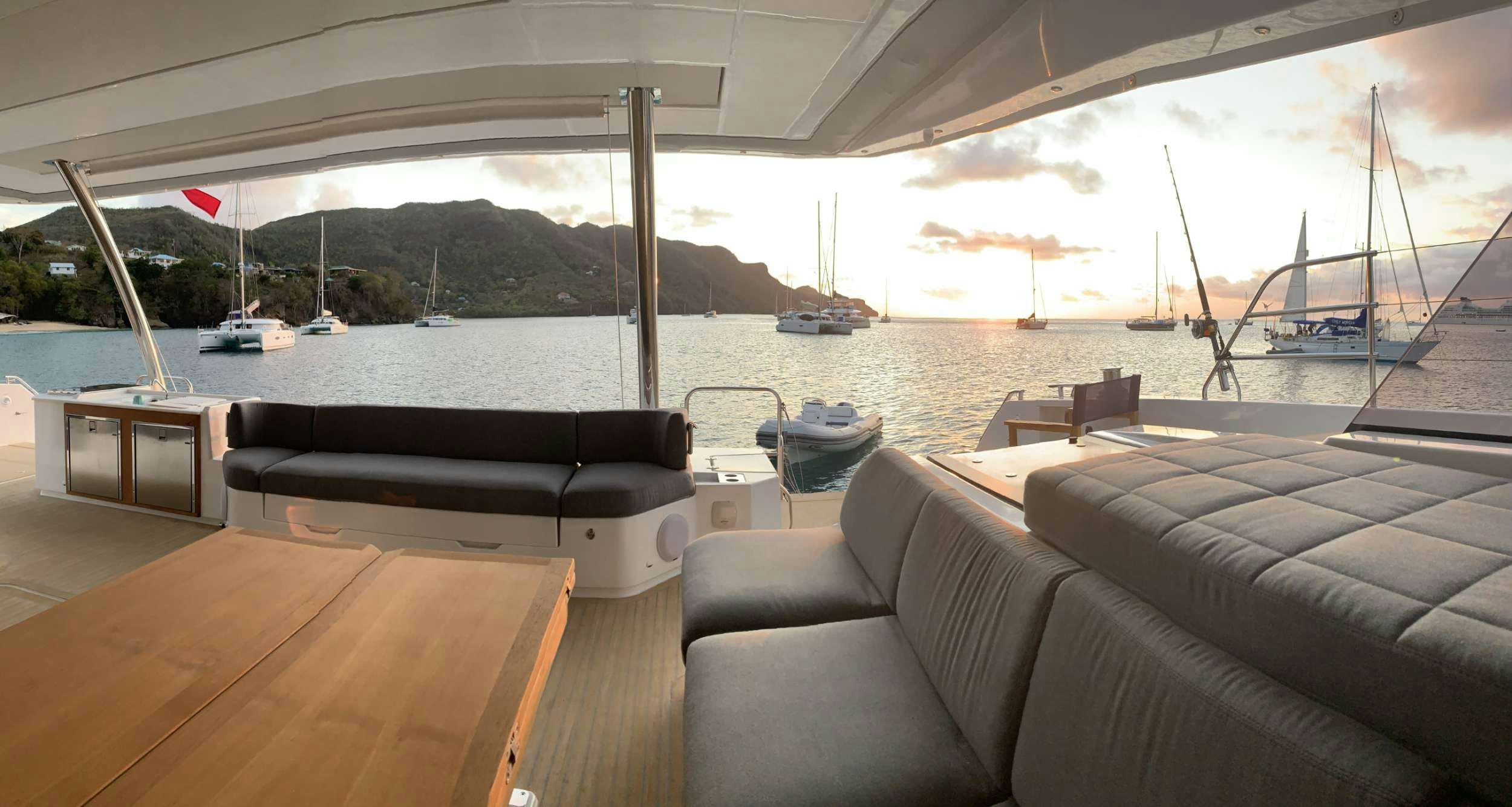 a boat on the water aboard YELLOW Yacht for Charter