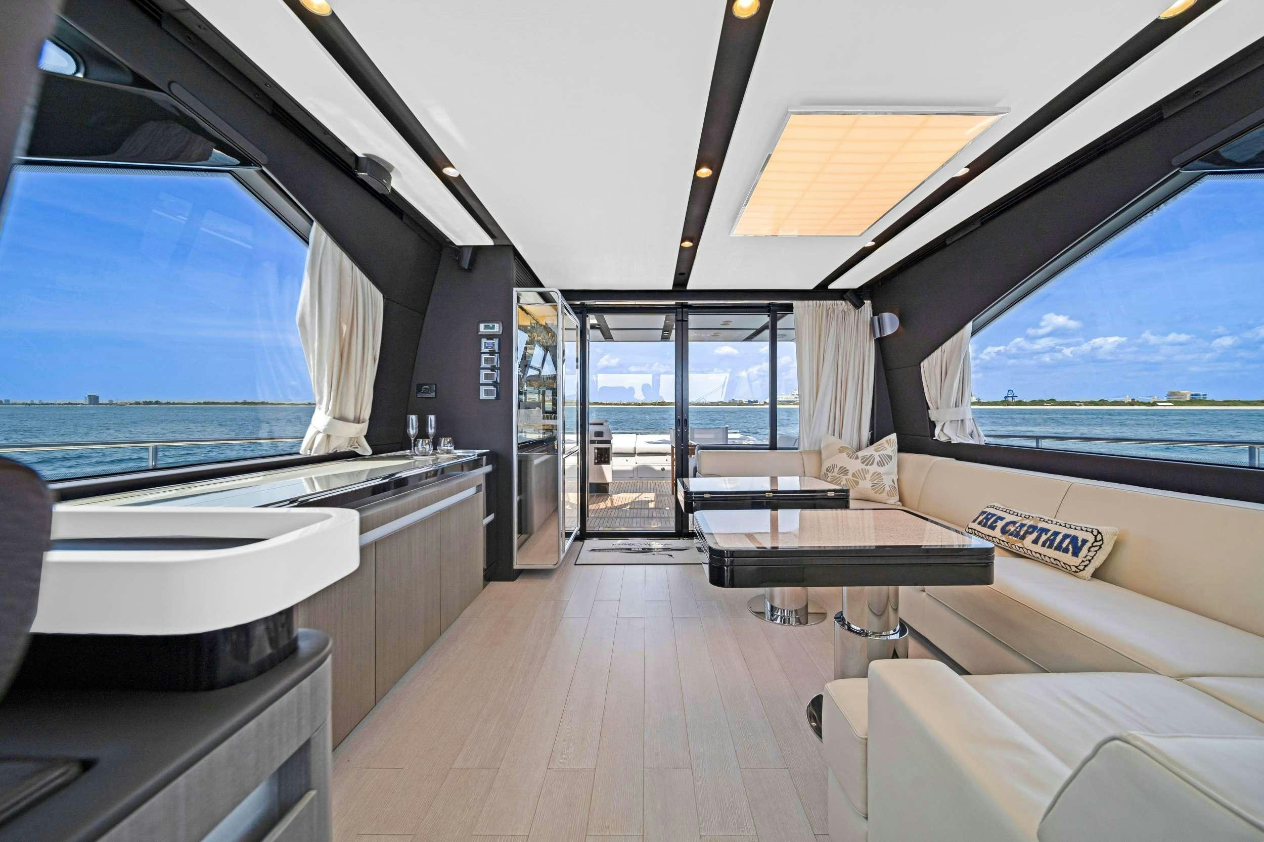 inside of a train aboard ANOTHER CHANCE II Yacht for Charter