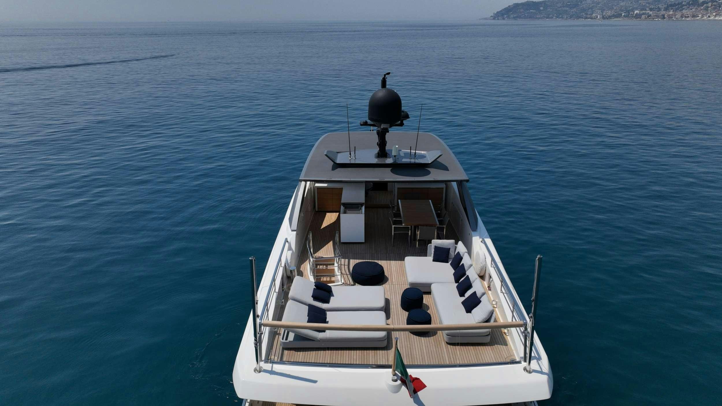 a boat in the water aboard AMAN Yacht for Charter