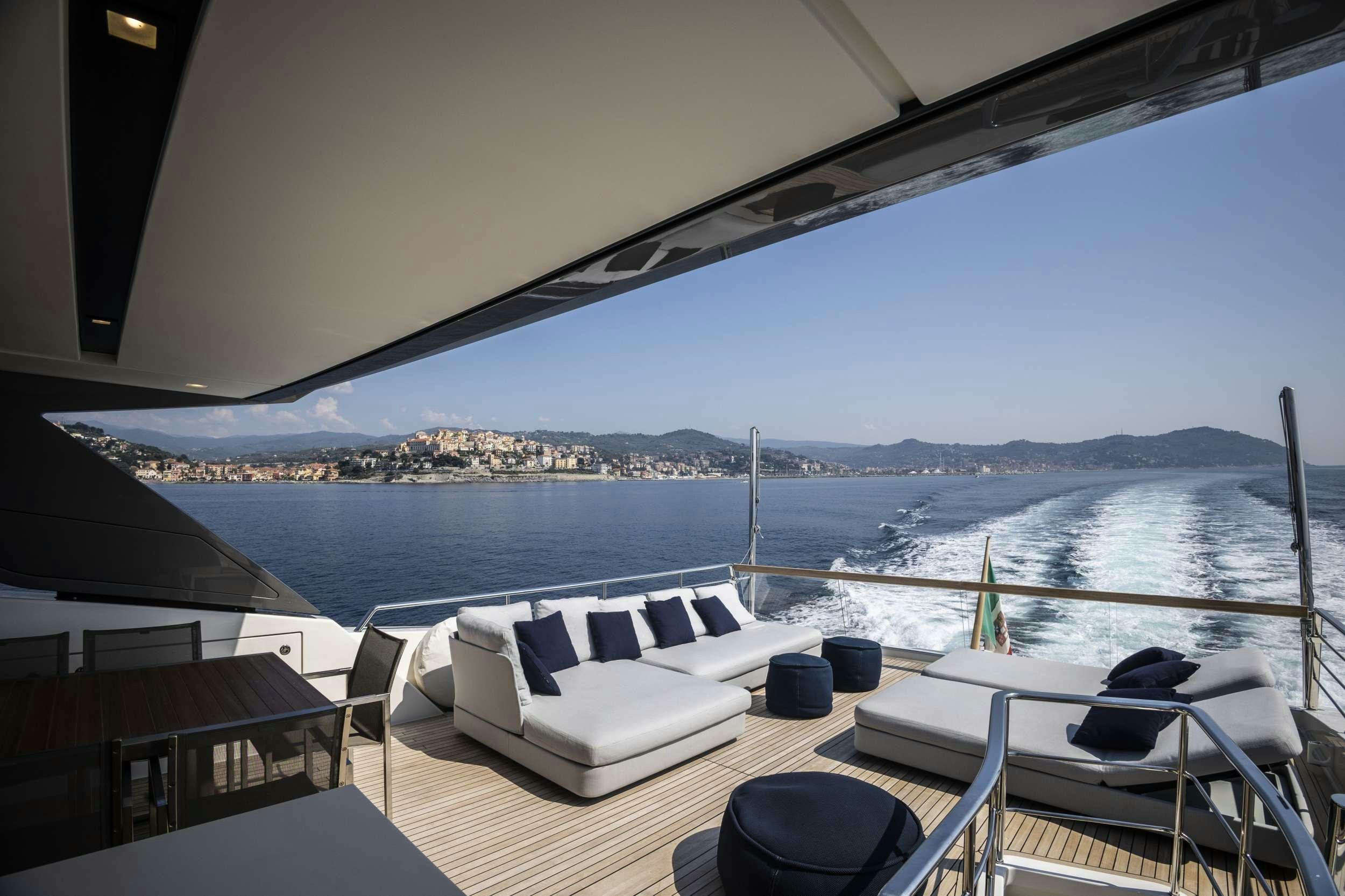 a boat on the water aboard AMAN Yacht for Charter