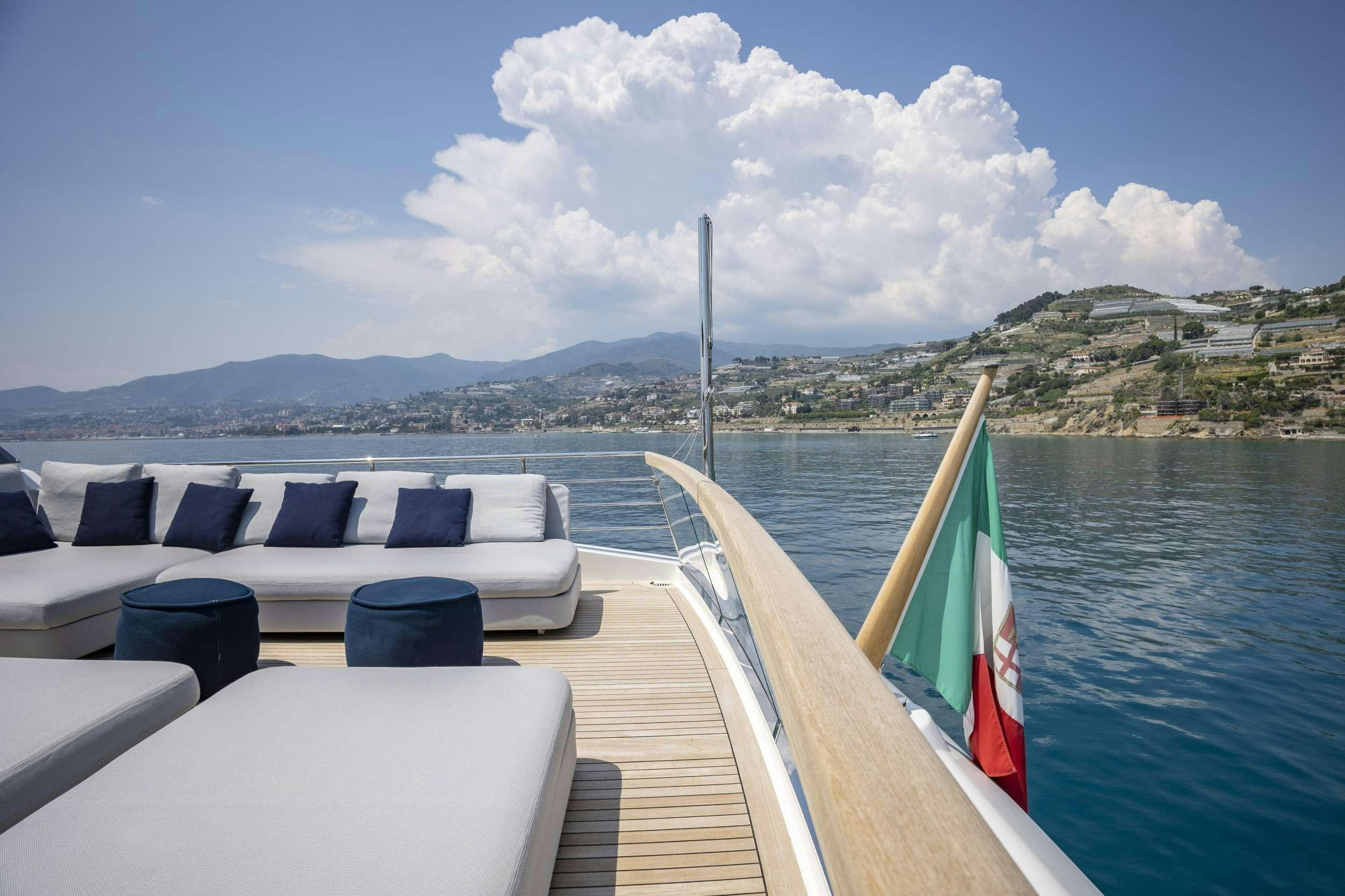 a boat on the water aboard AMAN Yacht for Charter