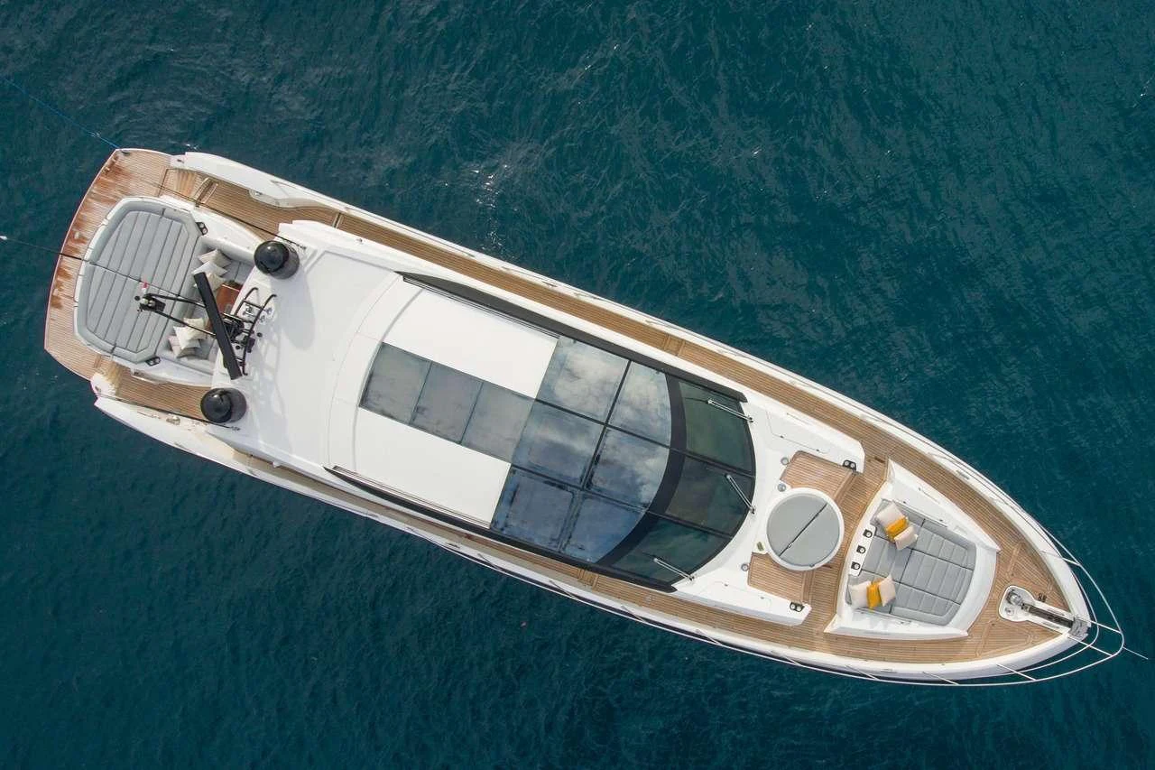 a high angle view of a boat aboard COSTASOL Yacht for Charter