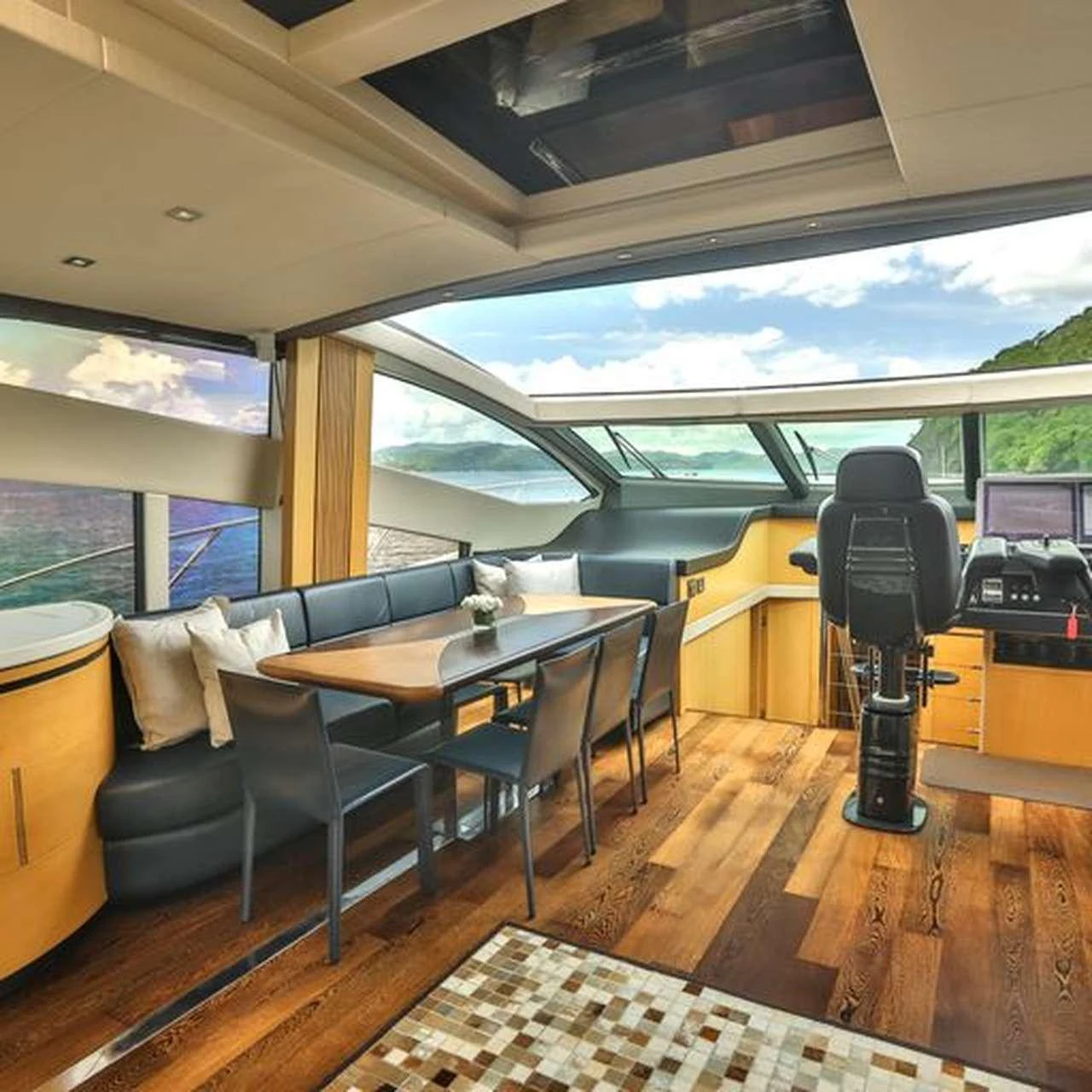 inside of a car aboard COSTASOL Yacht for Charter