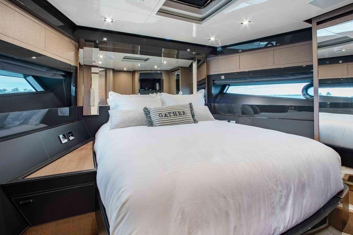 a bed in a train aboard 2QUICK Yacht for Charter