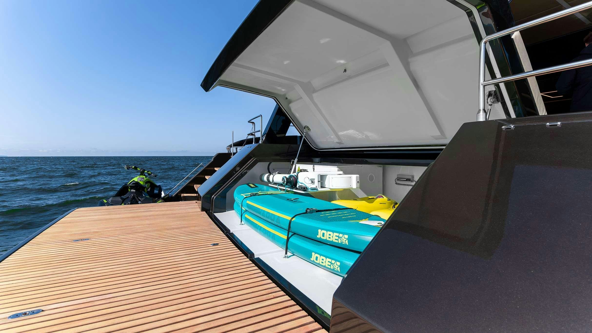 a boat on the water aboard AMBER ONE Yacht for Charter
