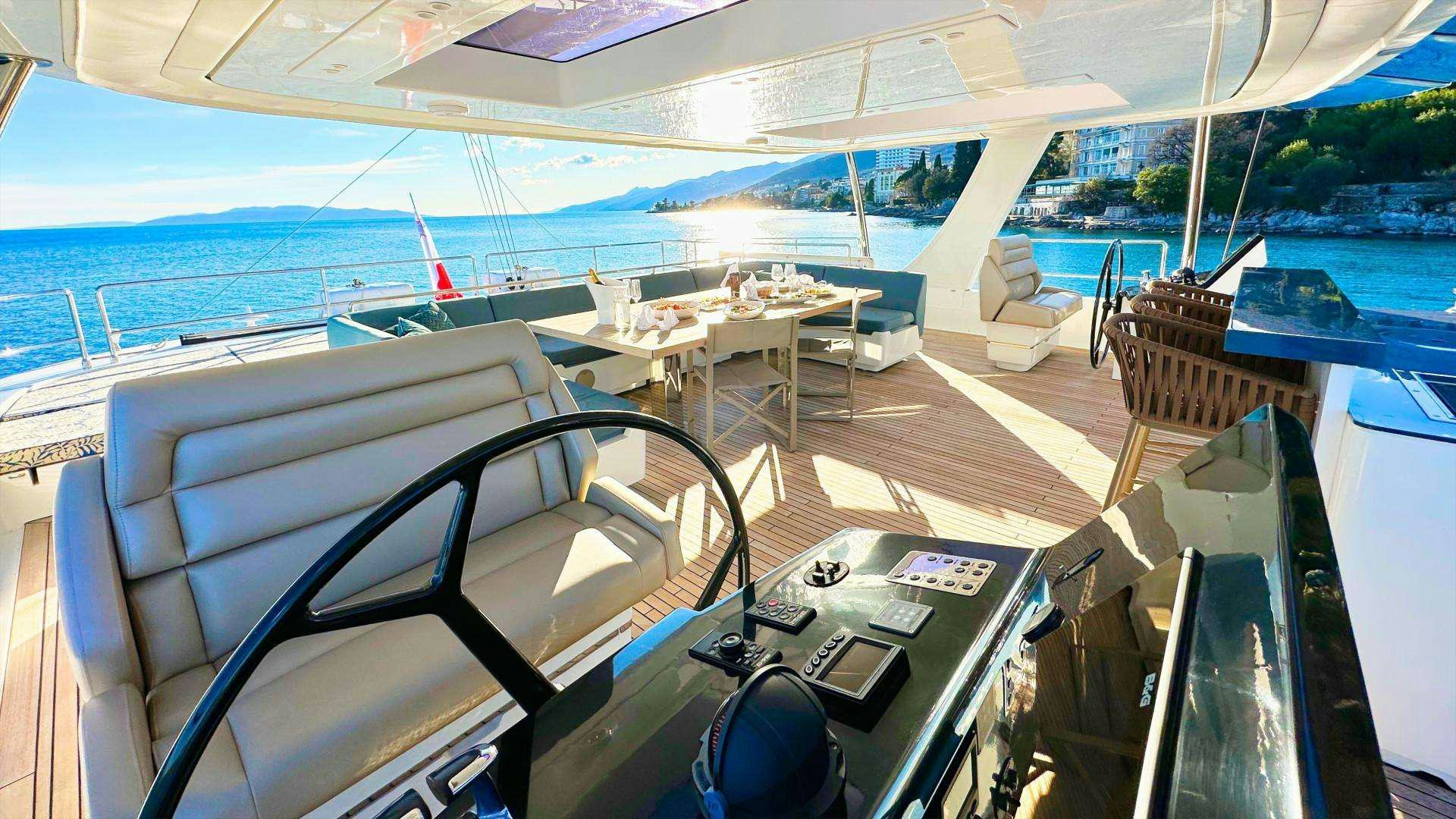 a boat on the water aboard NALA ONE Yacht for Charter