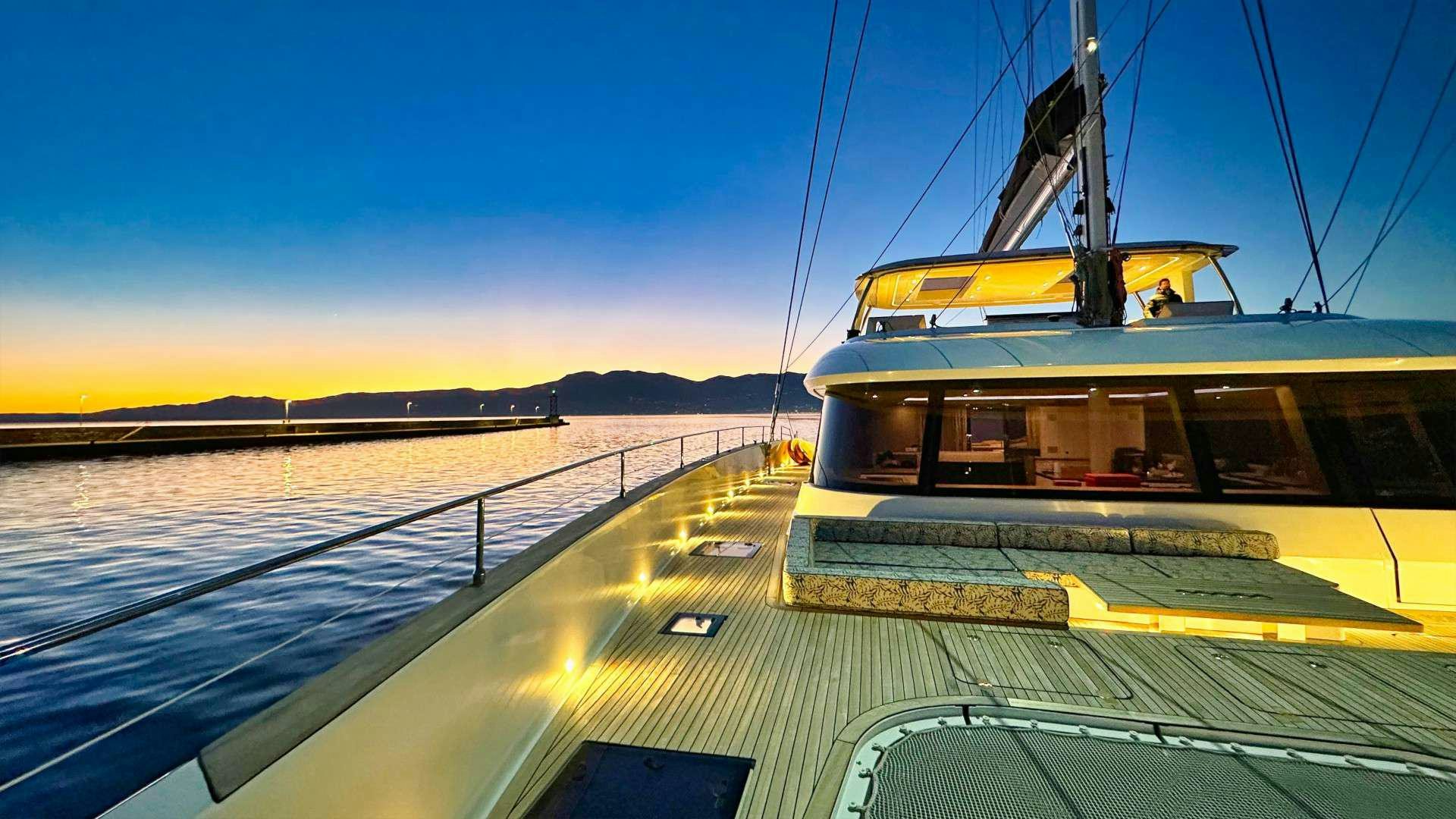 a boat on the water aboard NALA ONE Yacht for Charter