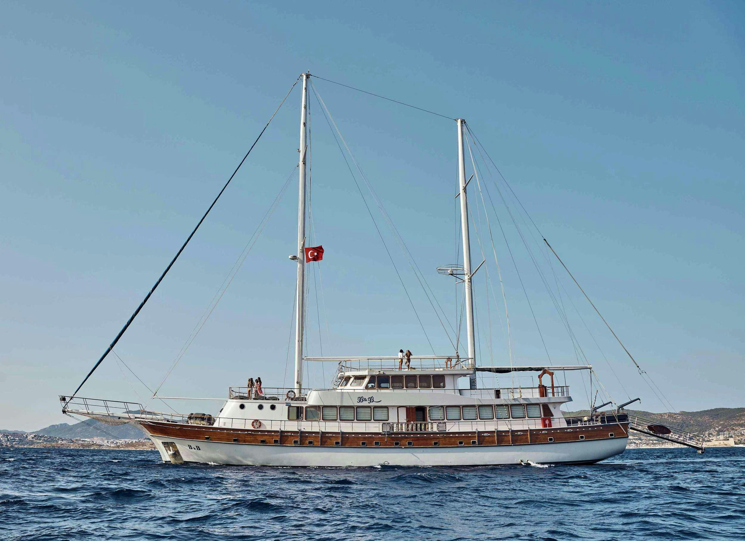 a boat on the water aboard BOREAS Yacht for Charter