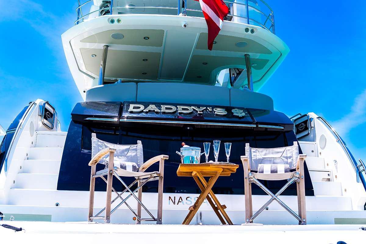 a boat on a dock aboard DADDY'S $ Yacht for Charter