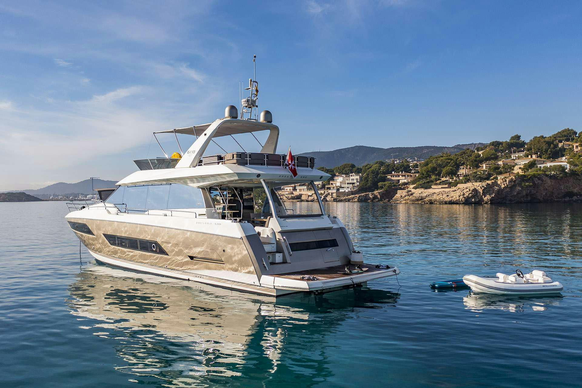 a boat in the water aboard BLUE M Yacht for Charter