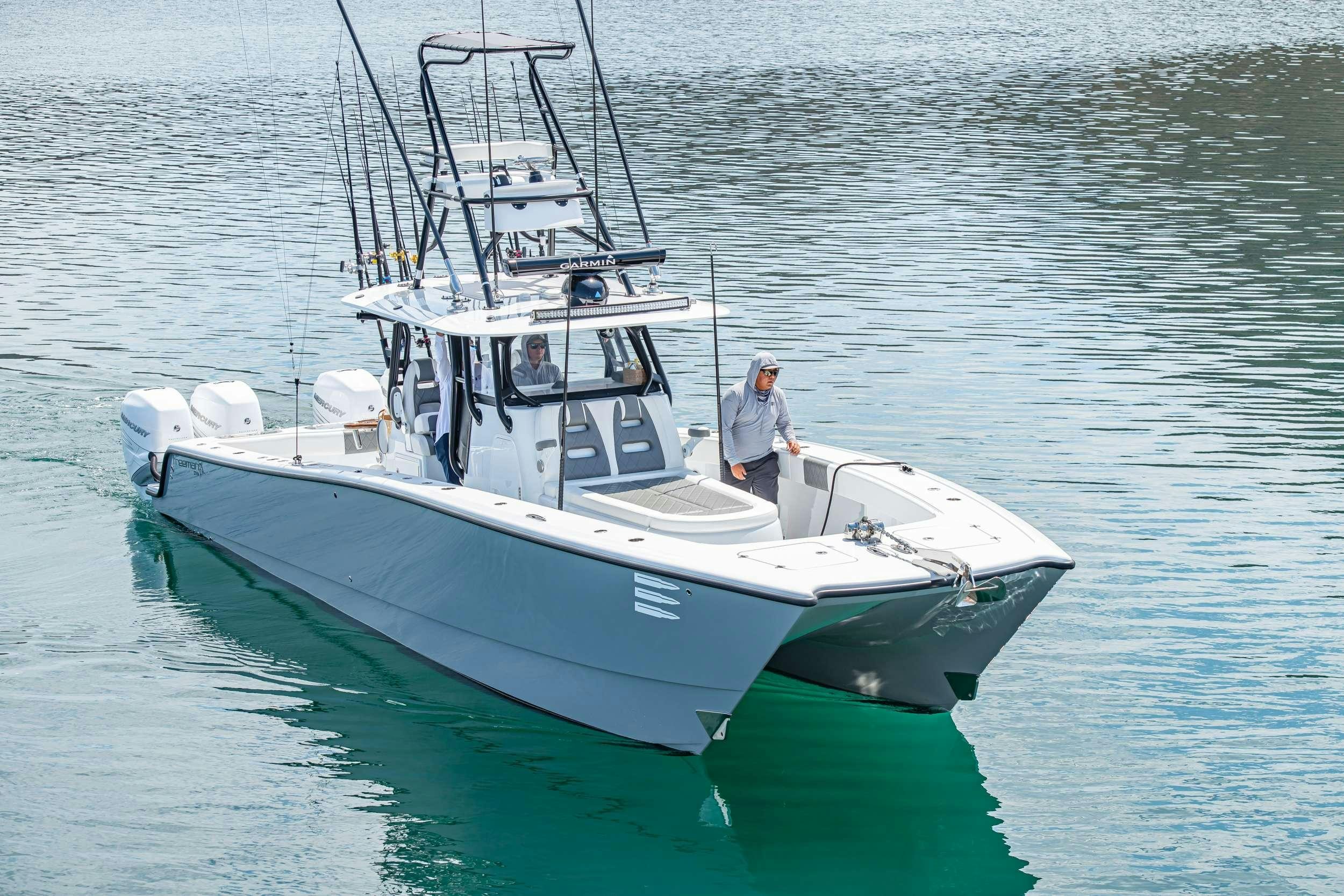 a person standing on a boat aboard RULE NO. 1 Yacht for Charter