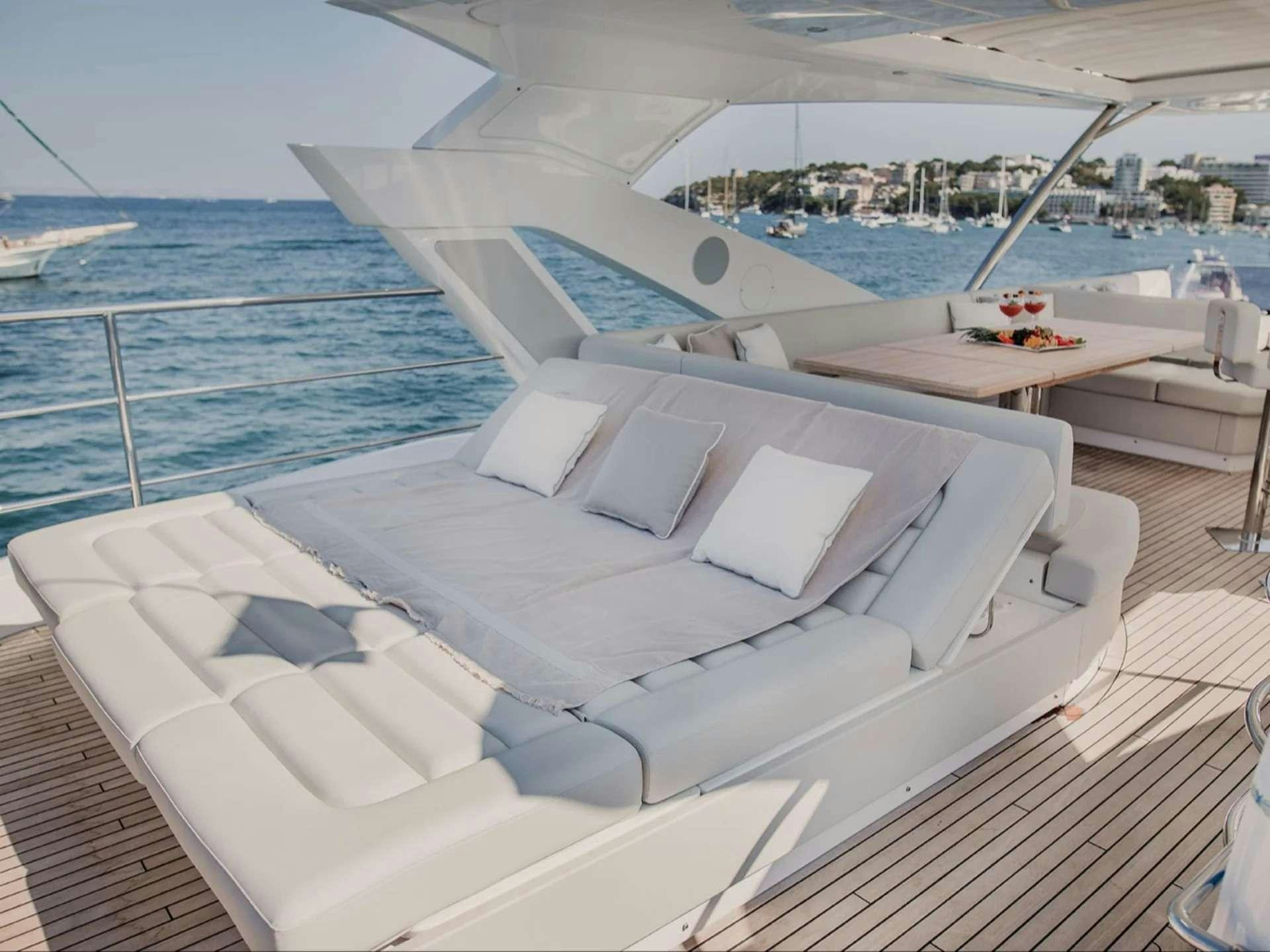 a boat on the water aboard LADY M Yacht for Charter