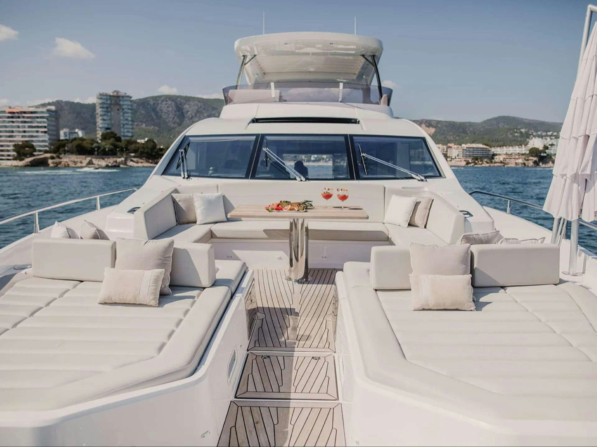 a boat on a dock aboard LADY M Yacht for Charter