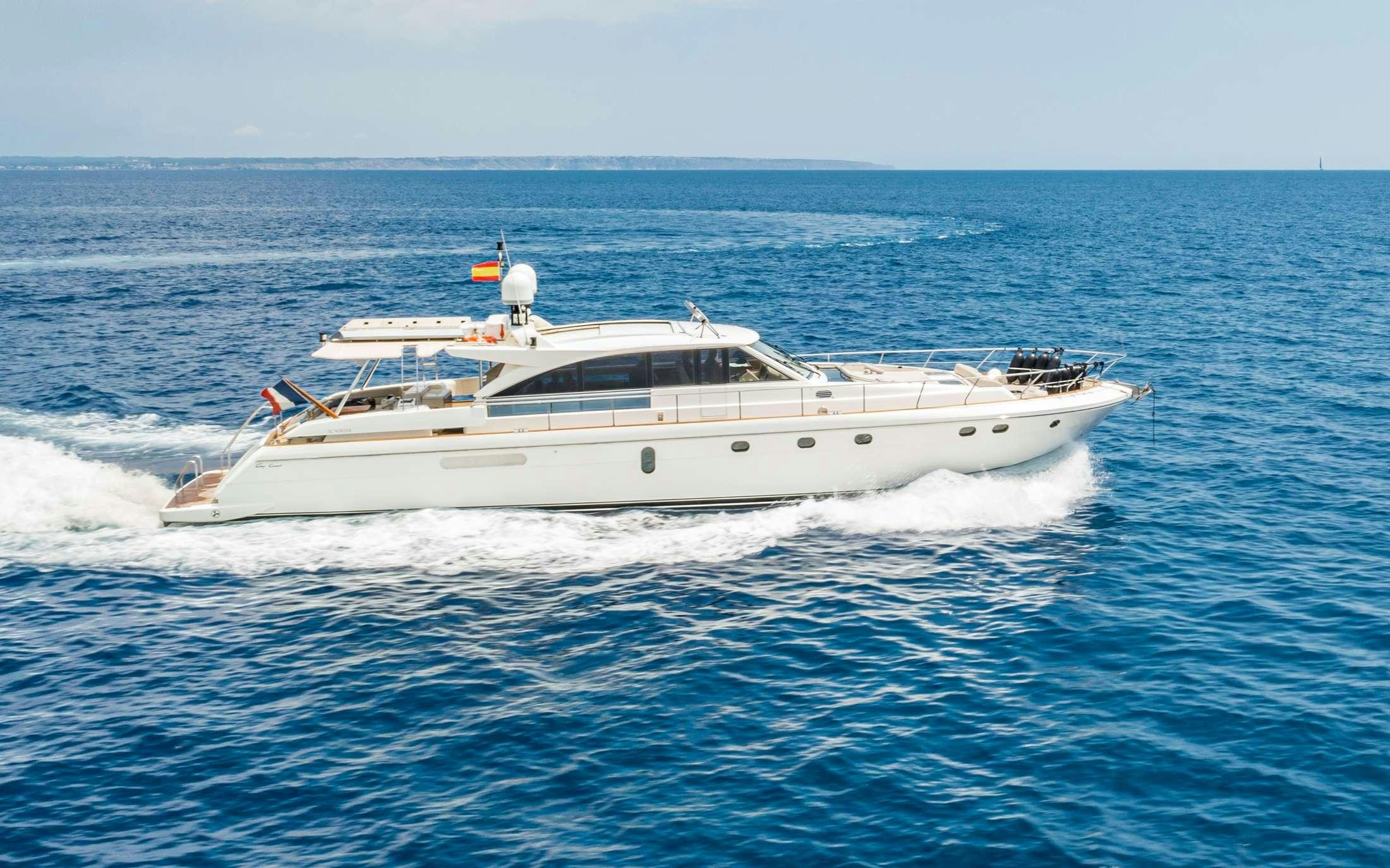 a white yacht in the water aboard PARODIA Yacht for Charter