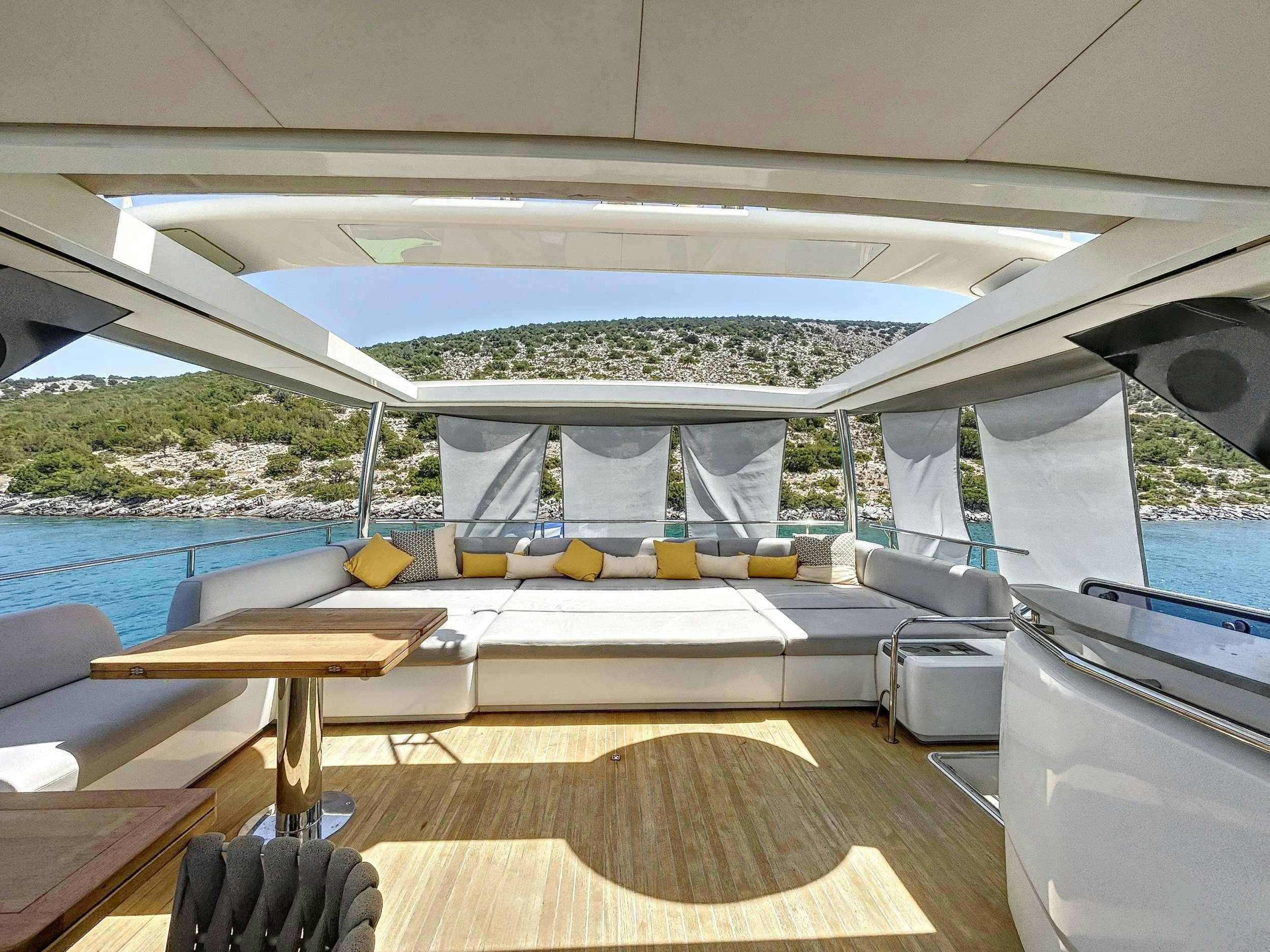 a boat on the water aboard CRAZY HORSE Yacht for Charter