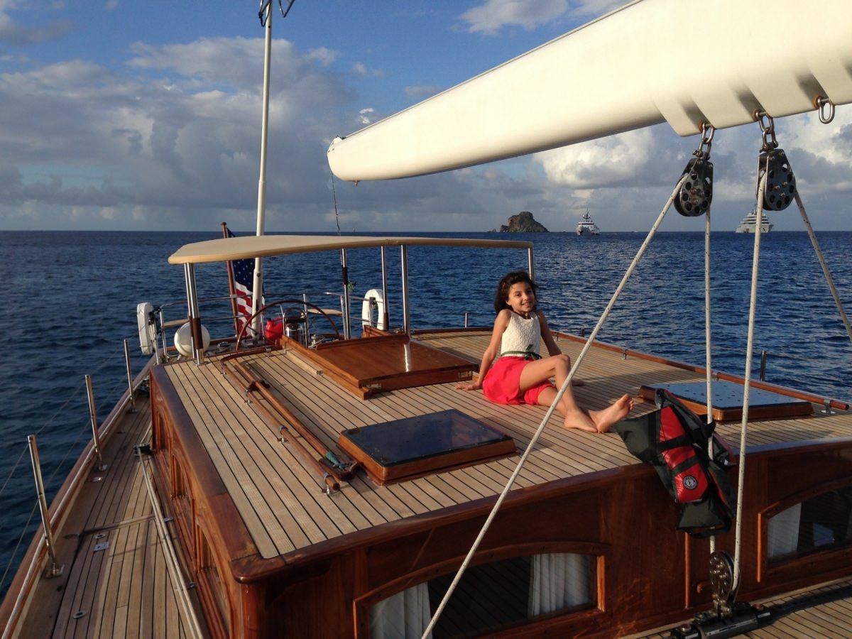 a person sitting on a boat aboard NORTHERN STAR Yacht for Charter