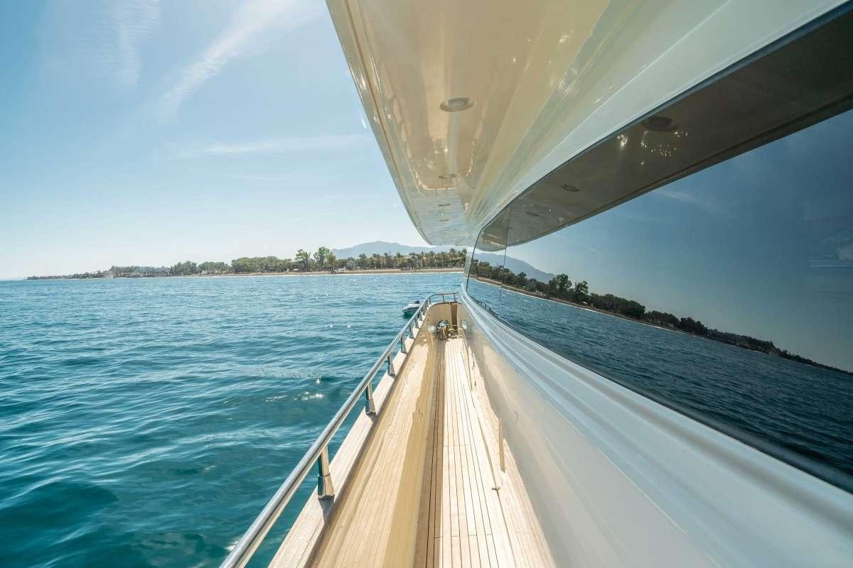 a boat on the water aboard M Yacht for Charter