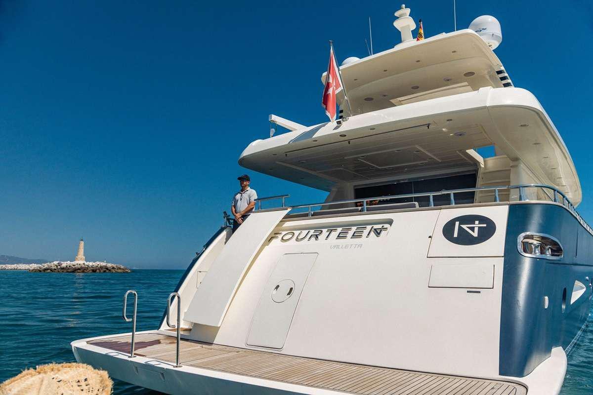 a boat on the water aboard M Yacht for Charter