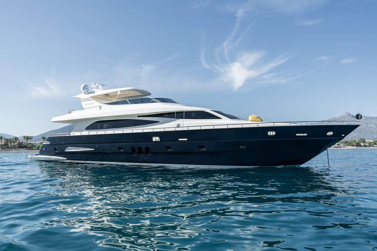 a boat on the water aboard M Yacht for Charter