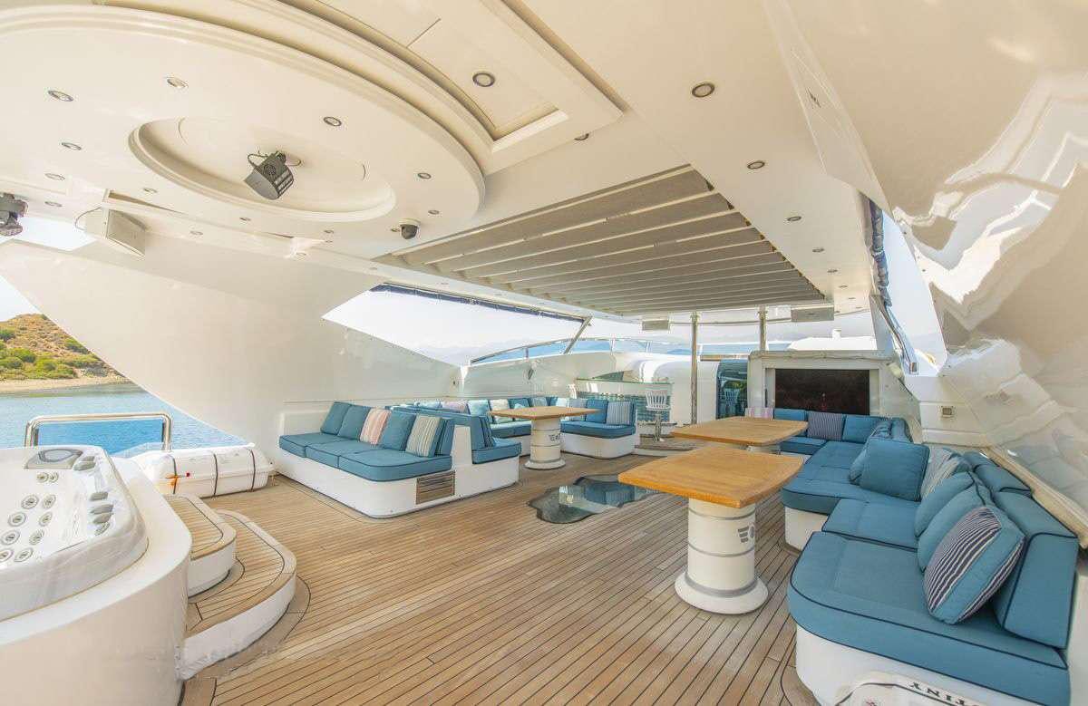 a room with a pool and a deck aboard DESTINY Yacht for Charter