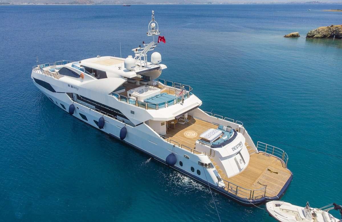 a boat on the water aboard DESTINY Yacht for Charter