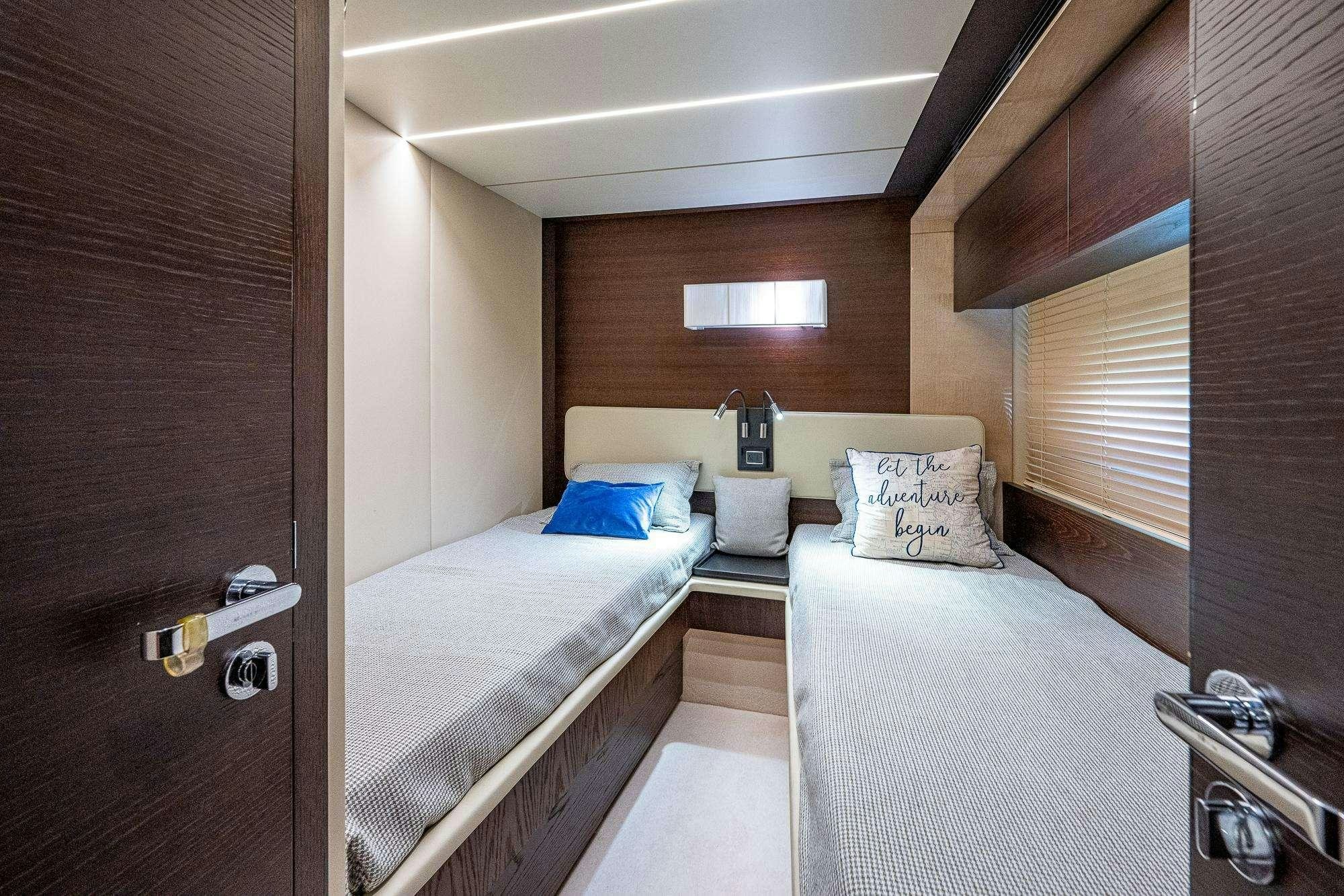 a room with two beds aboard STAYSEA Yacht for Charter