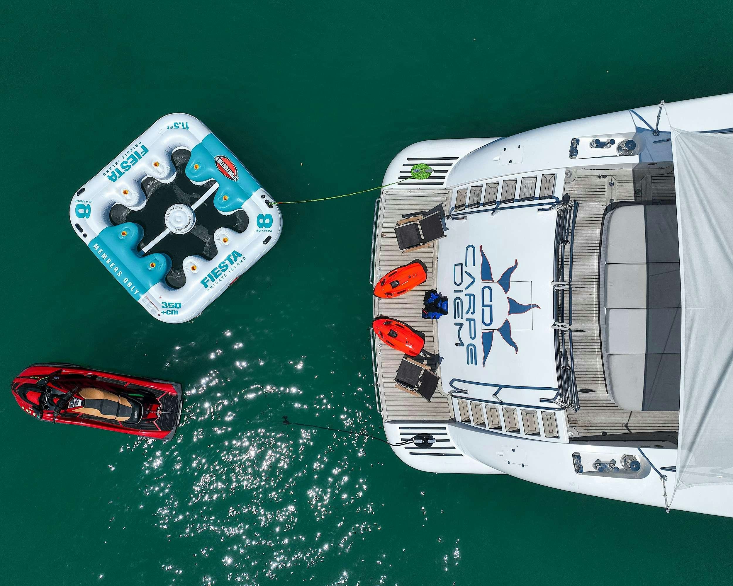 a white computer tower aboard CARPE DIEM Yacht for Charter