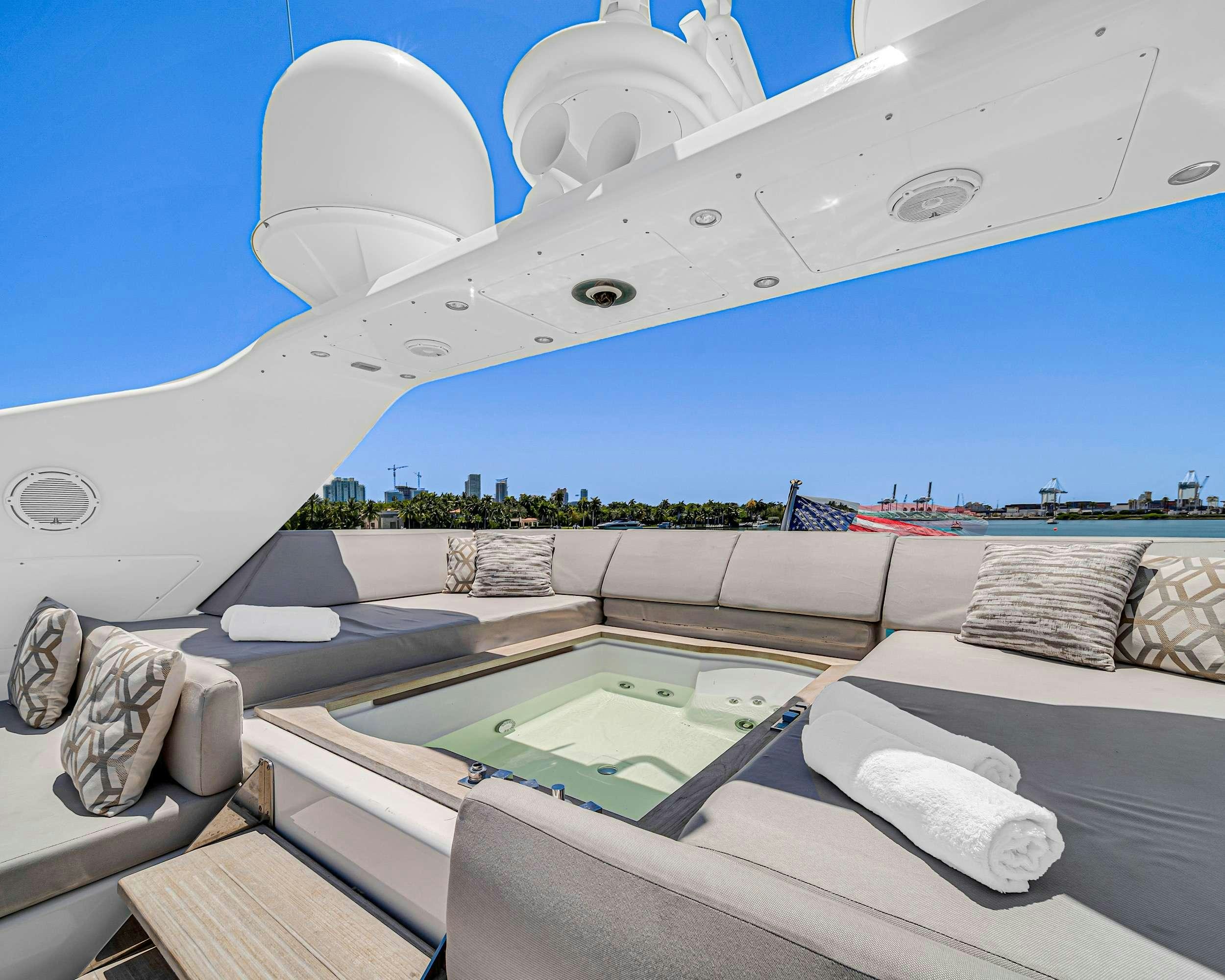 a large white satellite dish aboard CARPE DIEM Yacht for Charter