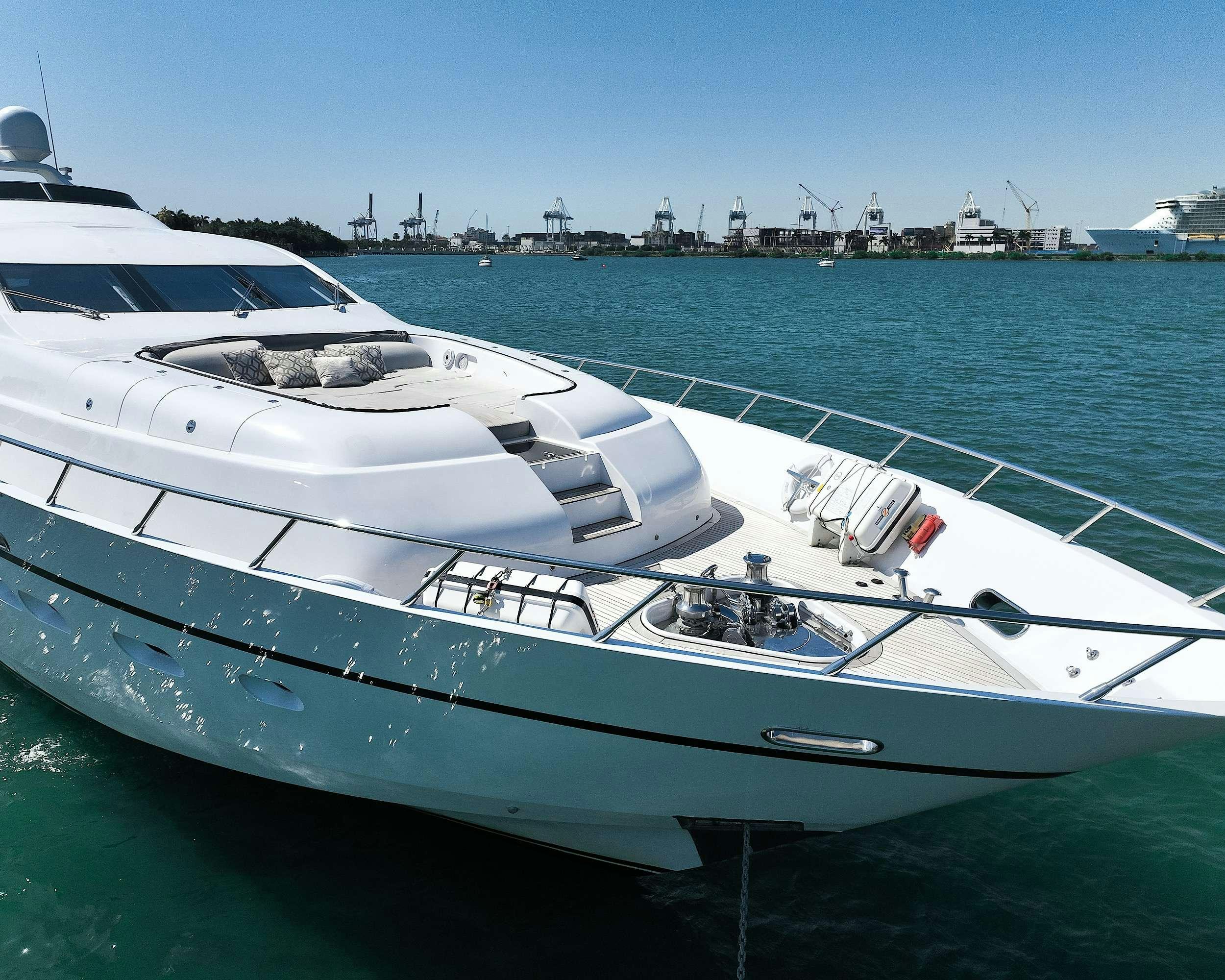 a boat on the water aboard CARPE DIEM Yacht for Charter