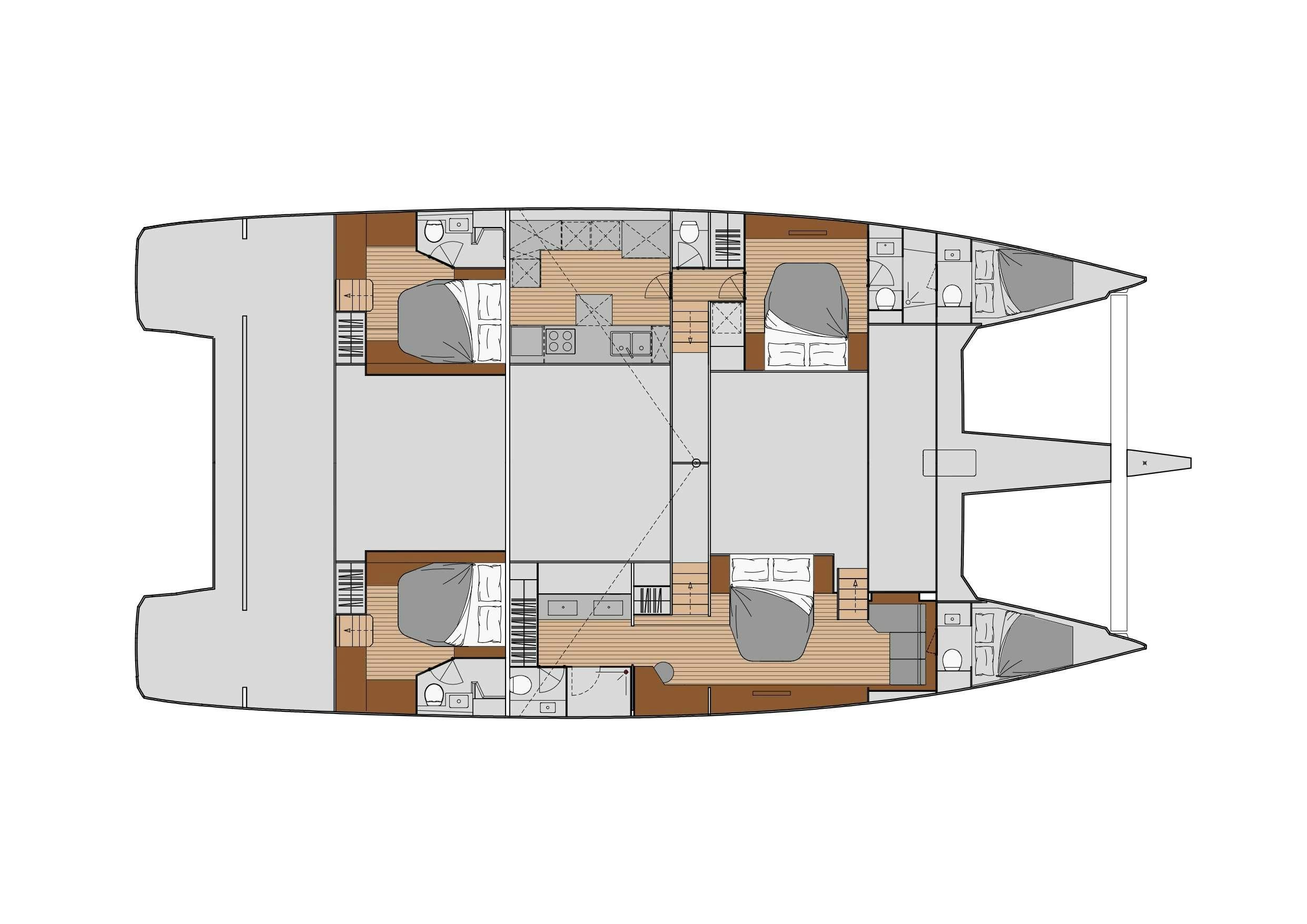 a floor plan of a house aboard SEMPER FIDELIS Yacht for Charter