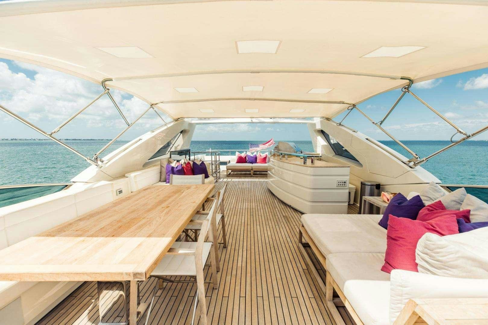 a boat on the water aboard 95 DOMINATOR Yacht for Charter